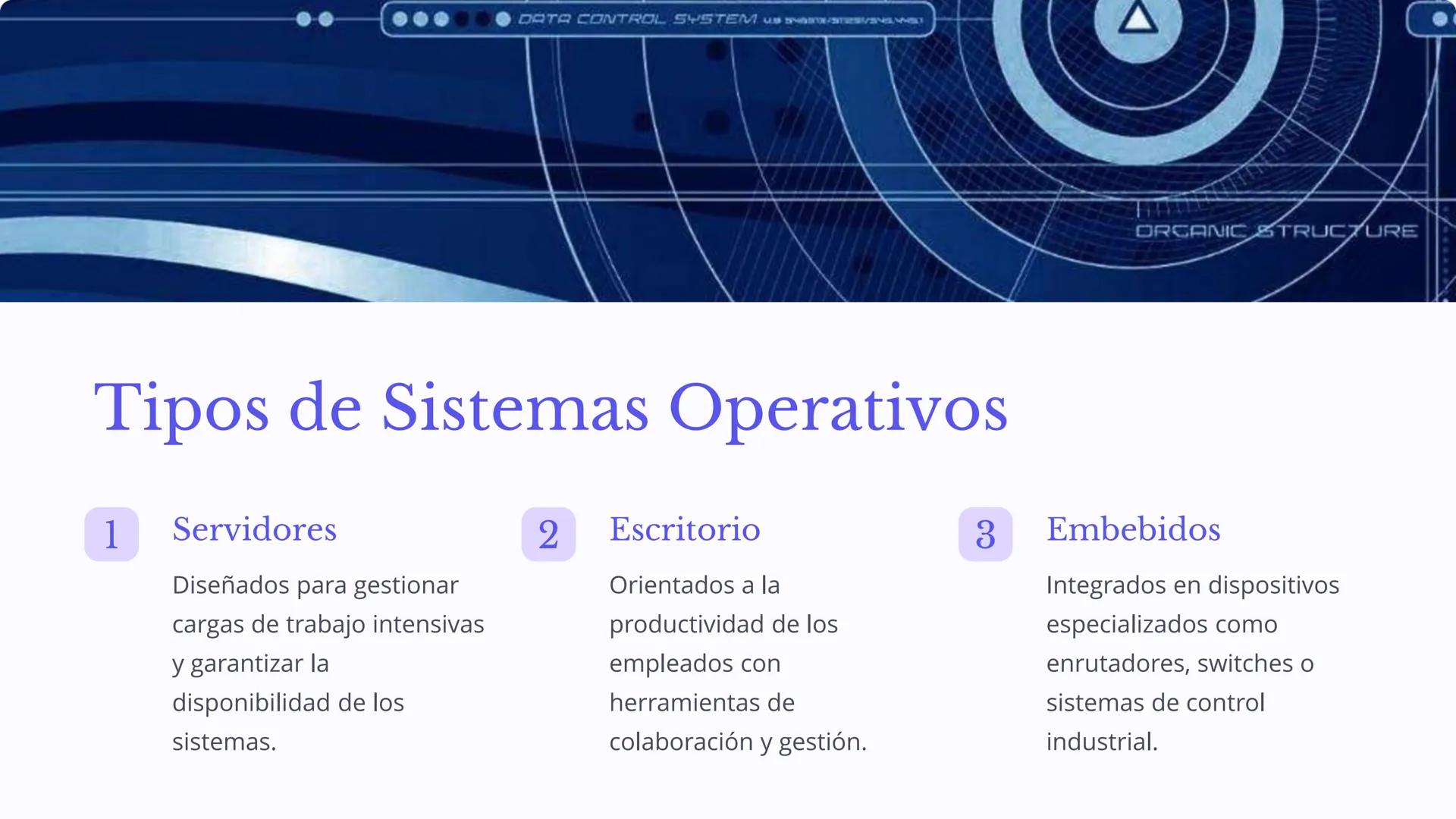 Sistemas
Operativos
Especializados
Los sistemas operativos empresariales son herramientas
poderosas que permiten a las organizaciones gestio