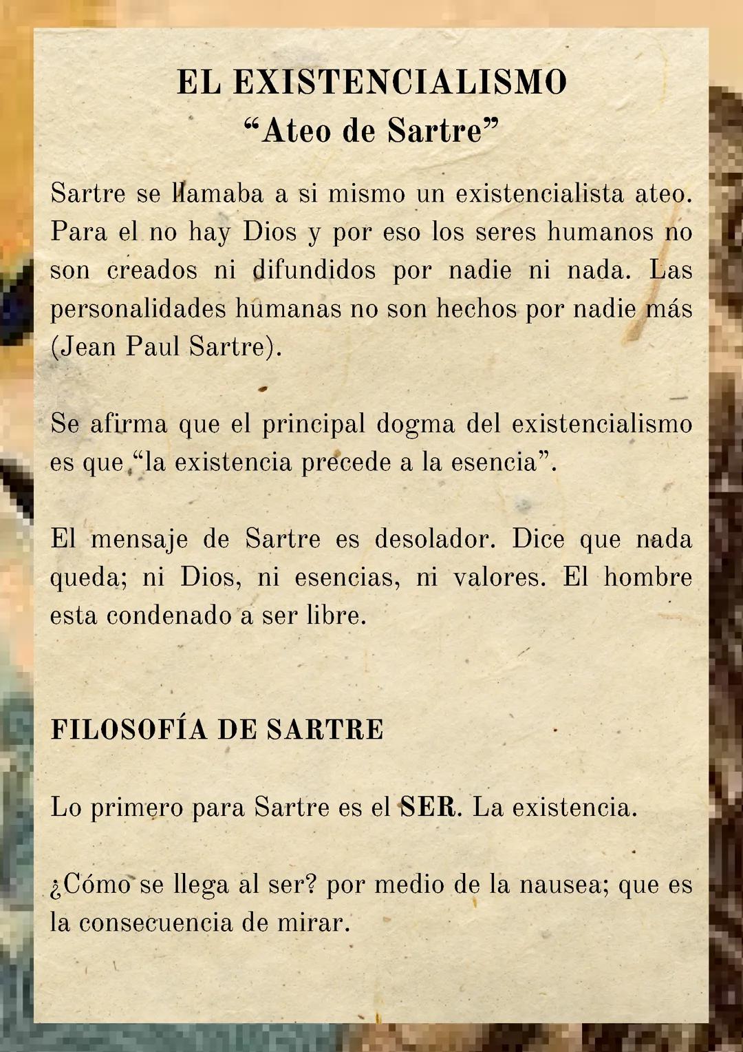 El existencialismo "ateo de Sartre"