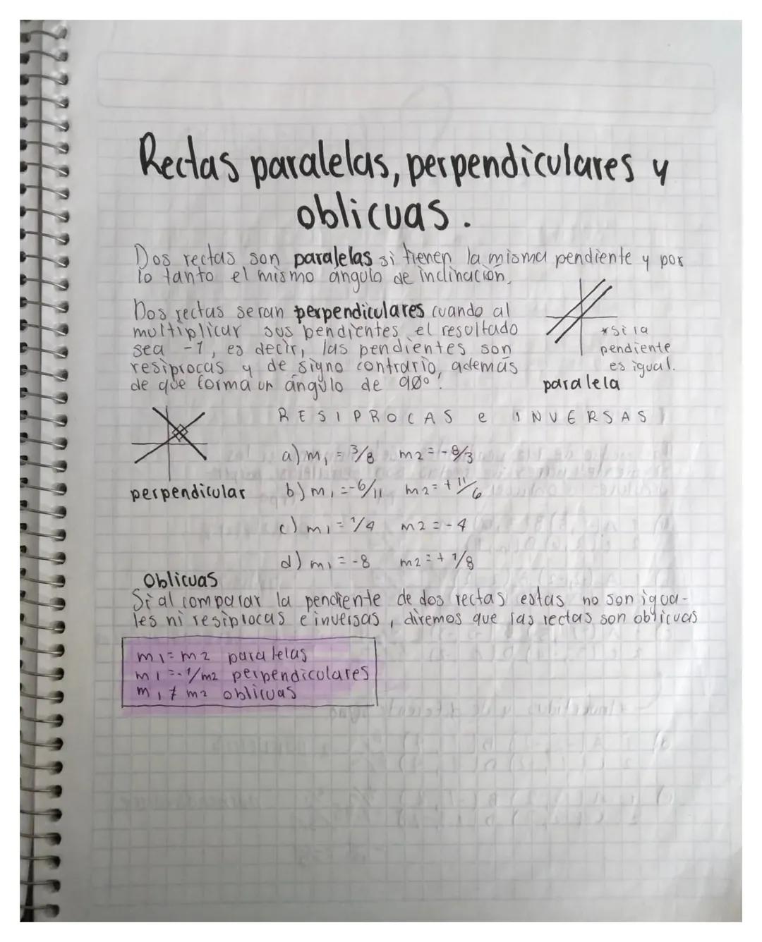 Rectas paralelas, perpendiculares y oblicuas