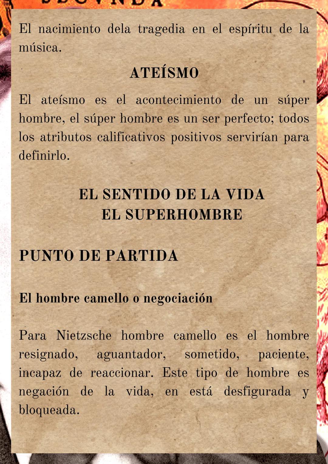 FILOSOFÍA DE
NIETZSCHE
(1.844 1.900)
-
Es el vitalista más importante, para el la vida tiene un
sentido biológico cultural; Objeta la manera