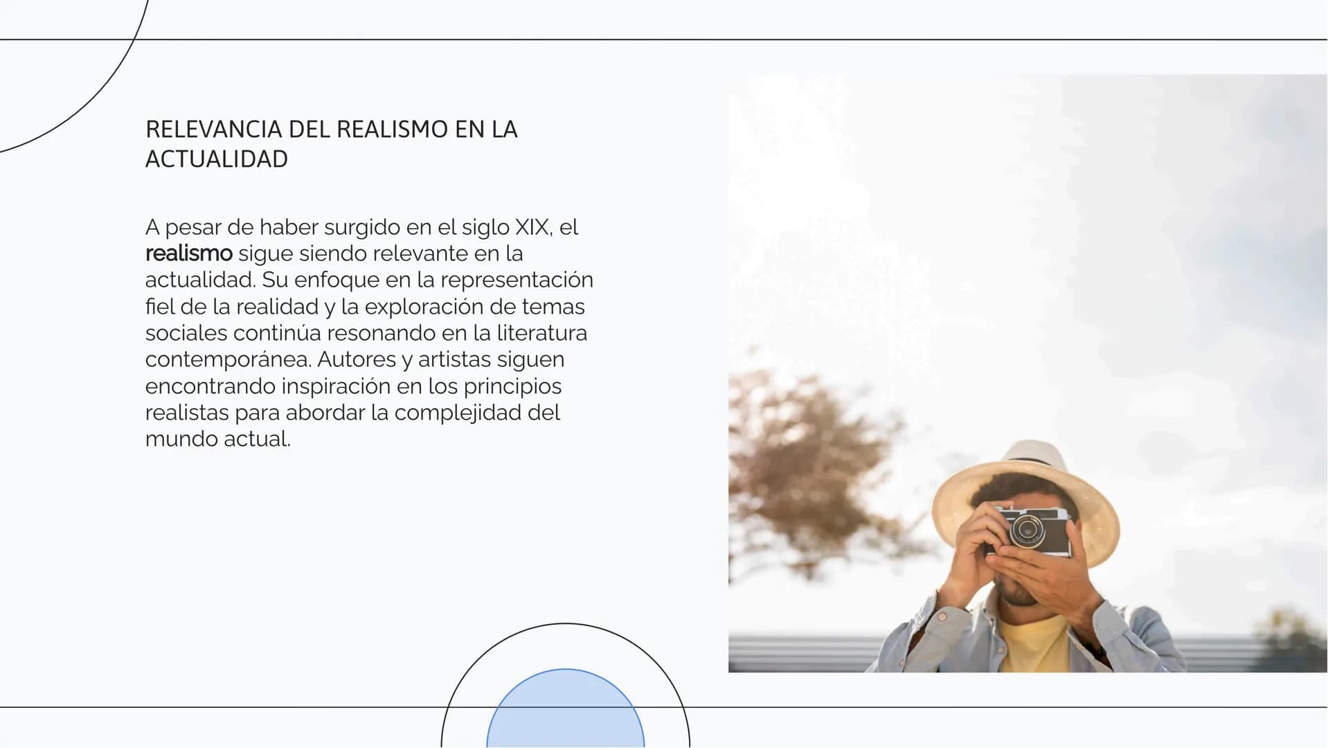 Explorando el
Realismo: Concepto y
Ejemplos en la
Literatura INTRODUCCIÓN AL REALISMO
El realismo es un movimiento literario que busca
repre
