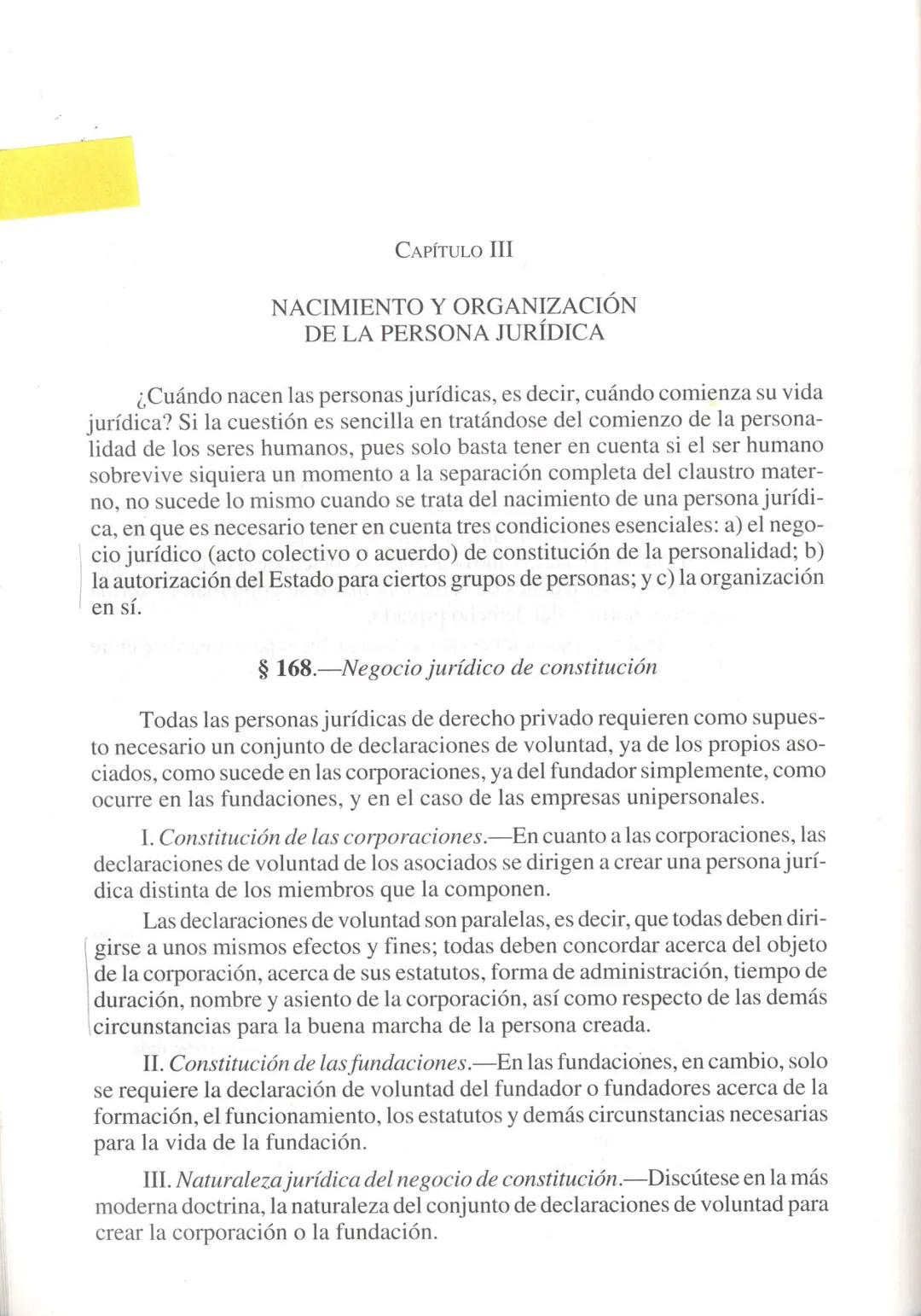 Valencia zea, Arluro y Alvare
Ortiz Monsalue
Derecho Civil. Tomo I
Bogotá: 2011
Ed. Temis CAPÍTULO III

NACIMIENTO Y ORGANIZACIÓN
DE LA PERS