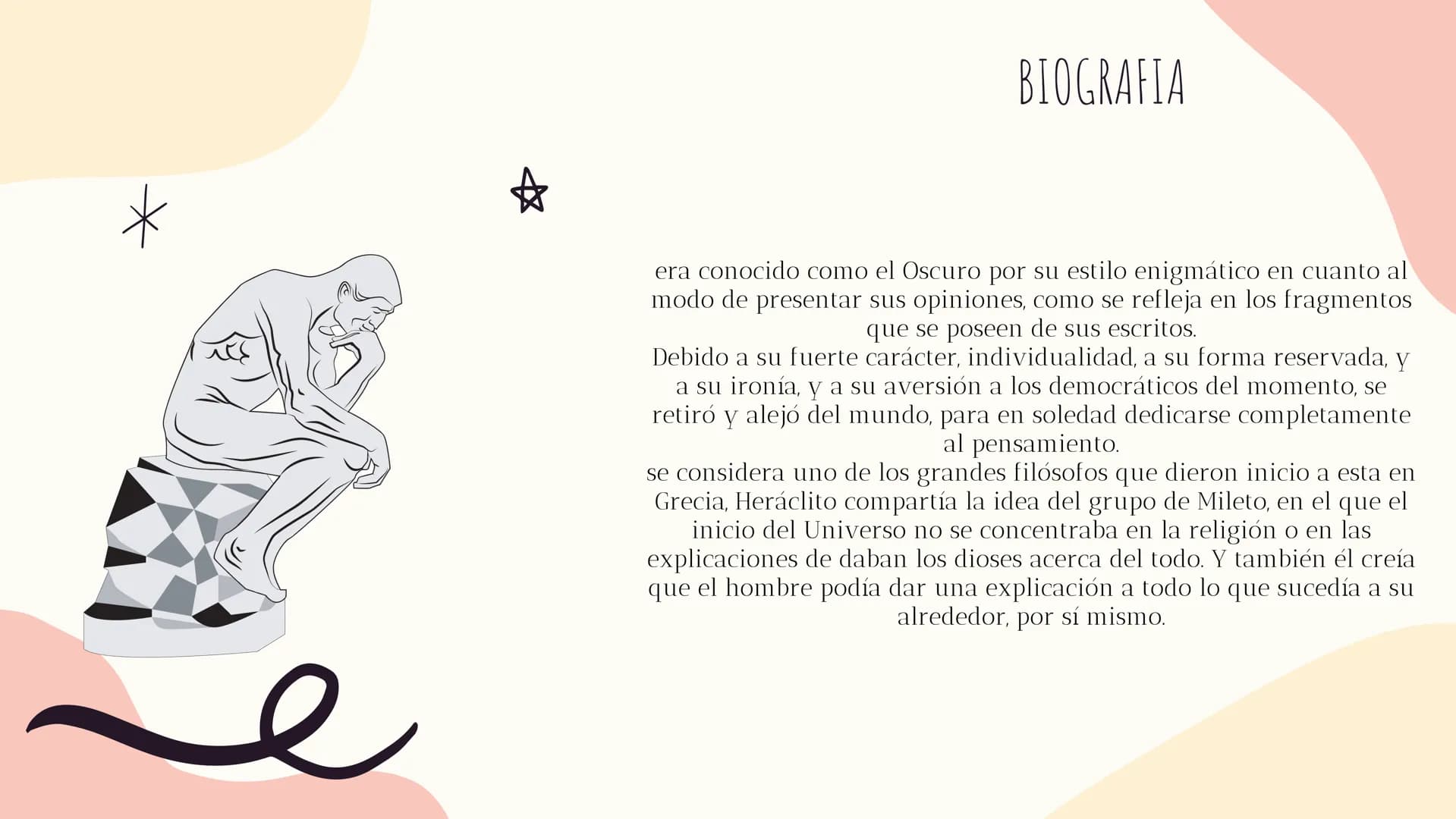 Ж
HERACLITO
* NACIONALIDAD, NACIMIENTO, MUERTE
*
Heráclito nació sobre el 535 a. C. en Éfeso,
entonces parte del Imperio Persa.
Hijo de Blis