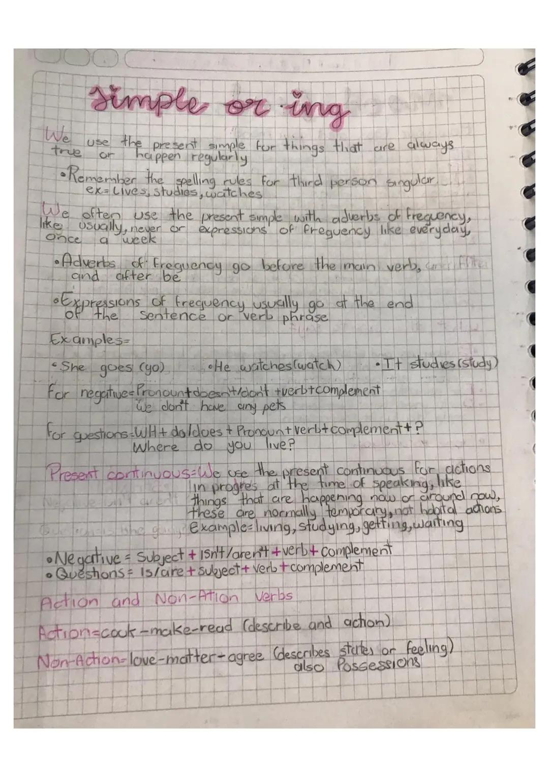 # simple or ing

We
true use the present simple for things that are always
or
happen regularly

•Remember the spelling rules for third perso