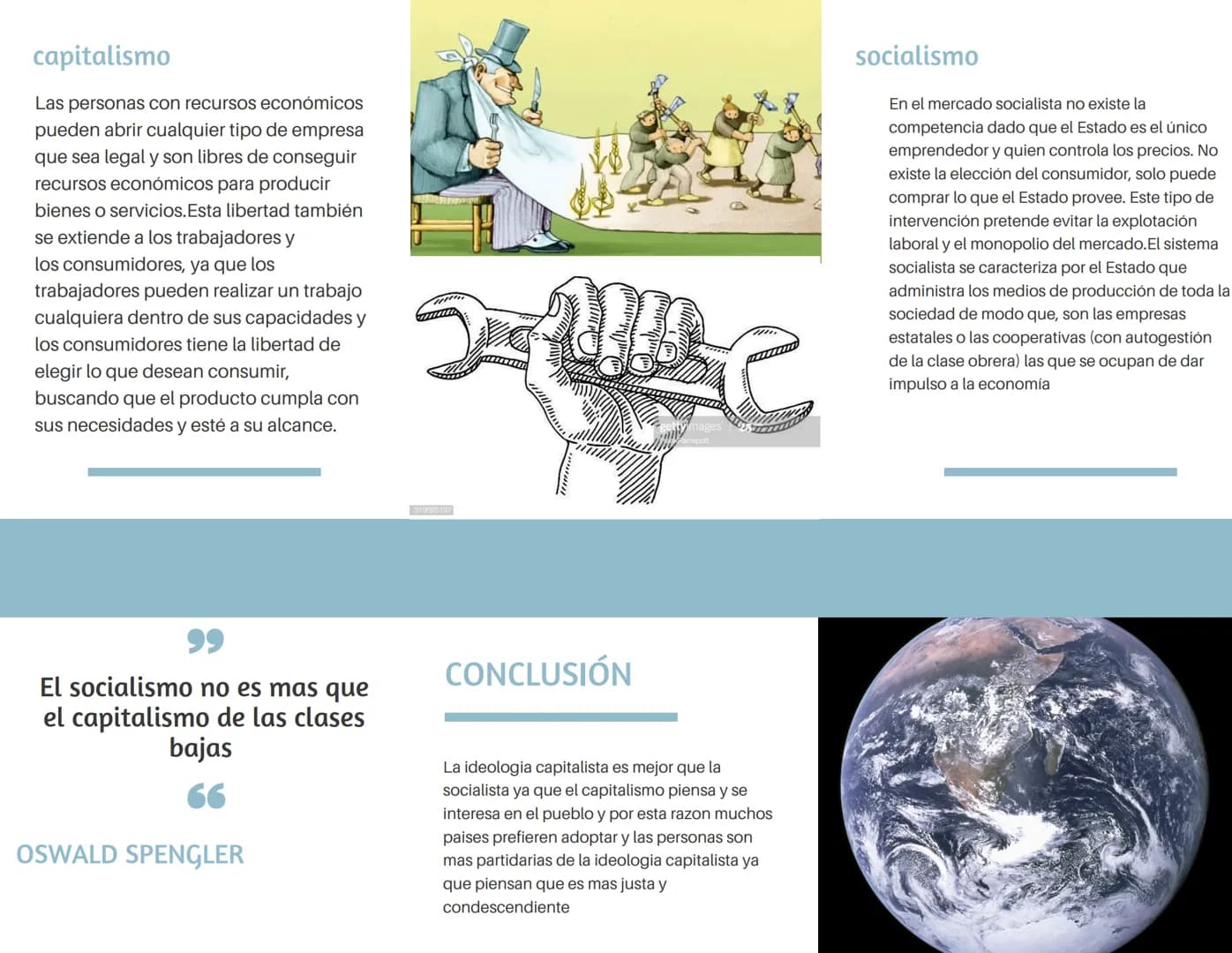 capitalismo y
socialismo
El capitalismo es un sistema económico,
donde el capital prevalece sobre el
trabajo y es la base de la riqueza. Den