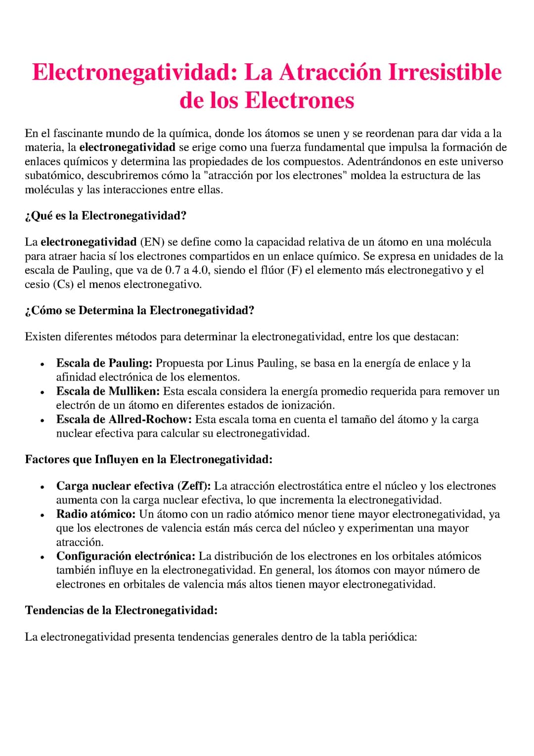 LA ELECTRONEGATIVIDAD