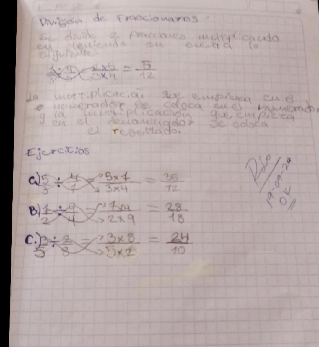 División de fraccionarios