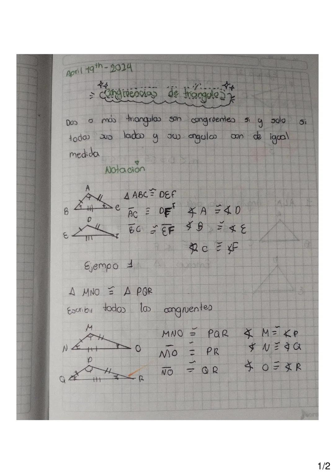 Congruencias de triángulos 