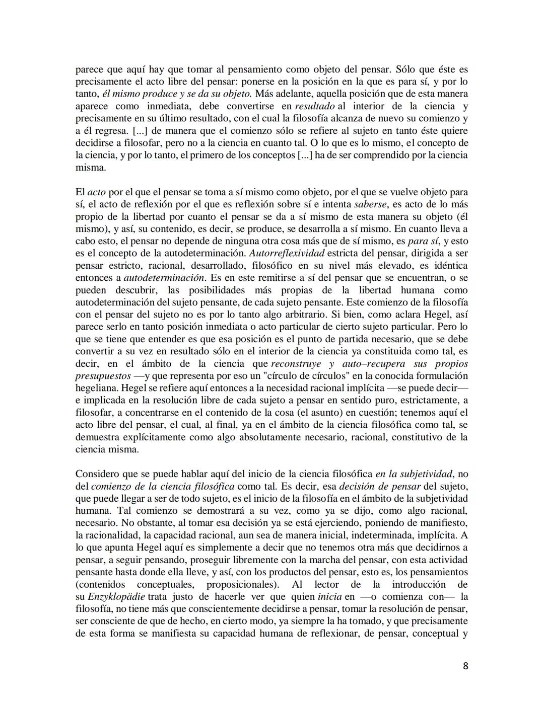 # LA RAZÓN AUTORREFLEXIVA COMO PRINCIPIO DE LA FILOSOFÍA DE
HEGEL

Mario Rojas Hernández

Para Hegel la autorreflexividad de la razón es pri