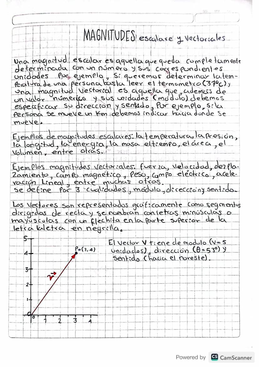 MAGNITUDES escalare y vectoriales
Una magnitud, escalar es aquella que queda completamente
determinada con un número y sus correspondientes

