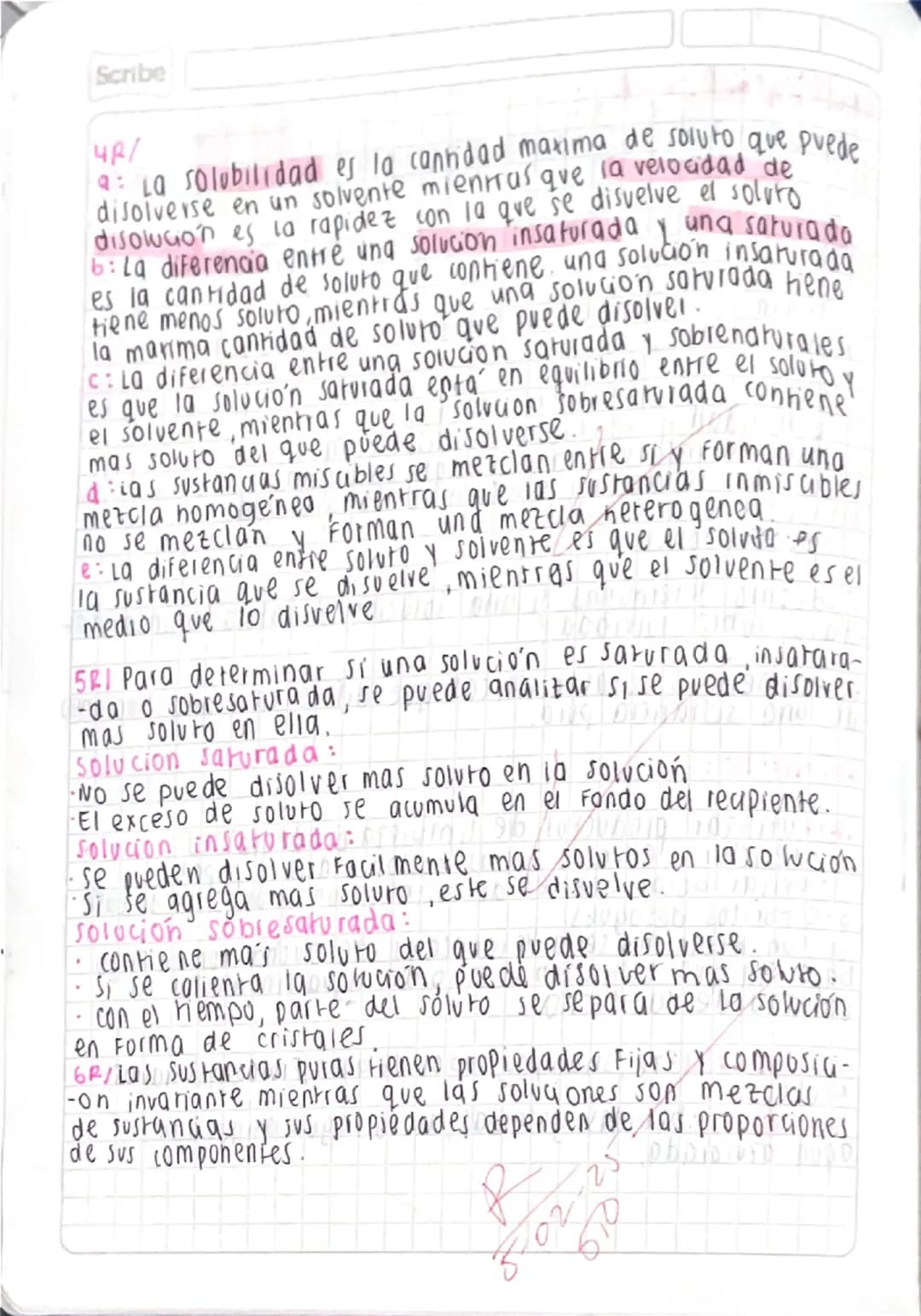 15 01 24
# Soluciones
Scribe
una solución es una mezcla Fisicamente nomogénea
Formada por dos o más sustancias que reciben el nombre
de solv