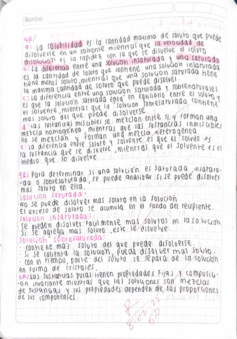 15 01 24
# Soluciones
Scribe
una solución es una mezcla Fisicamente nomogénea
Formada por dos o más sustancias que reciben el nombre
de solv