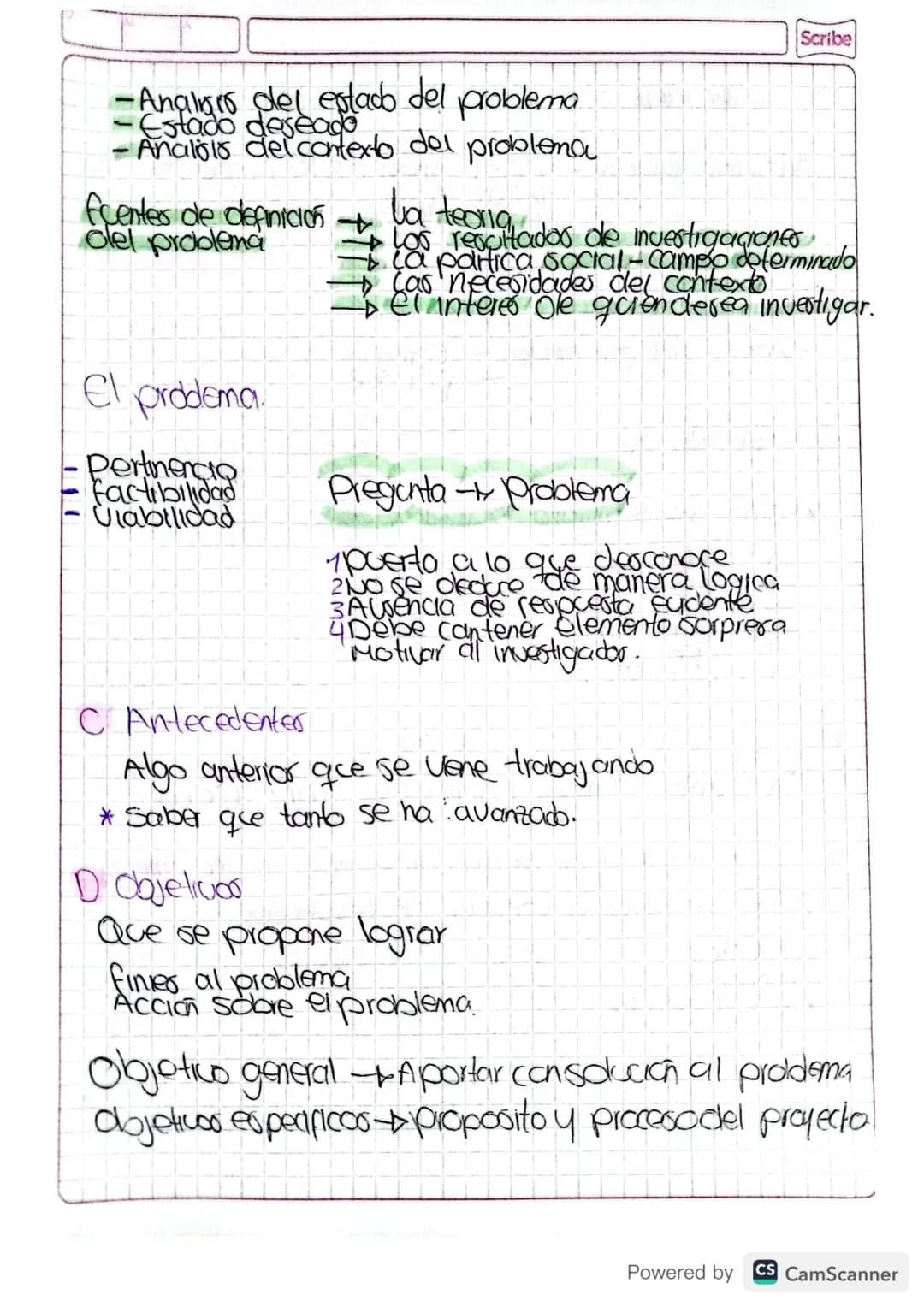 Scribe
Castro Orientacioner para projectors de
investigacion
Cosar basicas para el proyedo
Proyecto + Idea con contexto especifica
→ Argumen