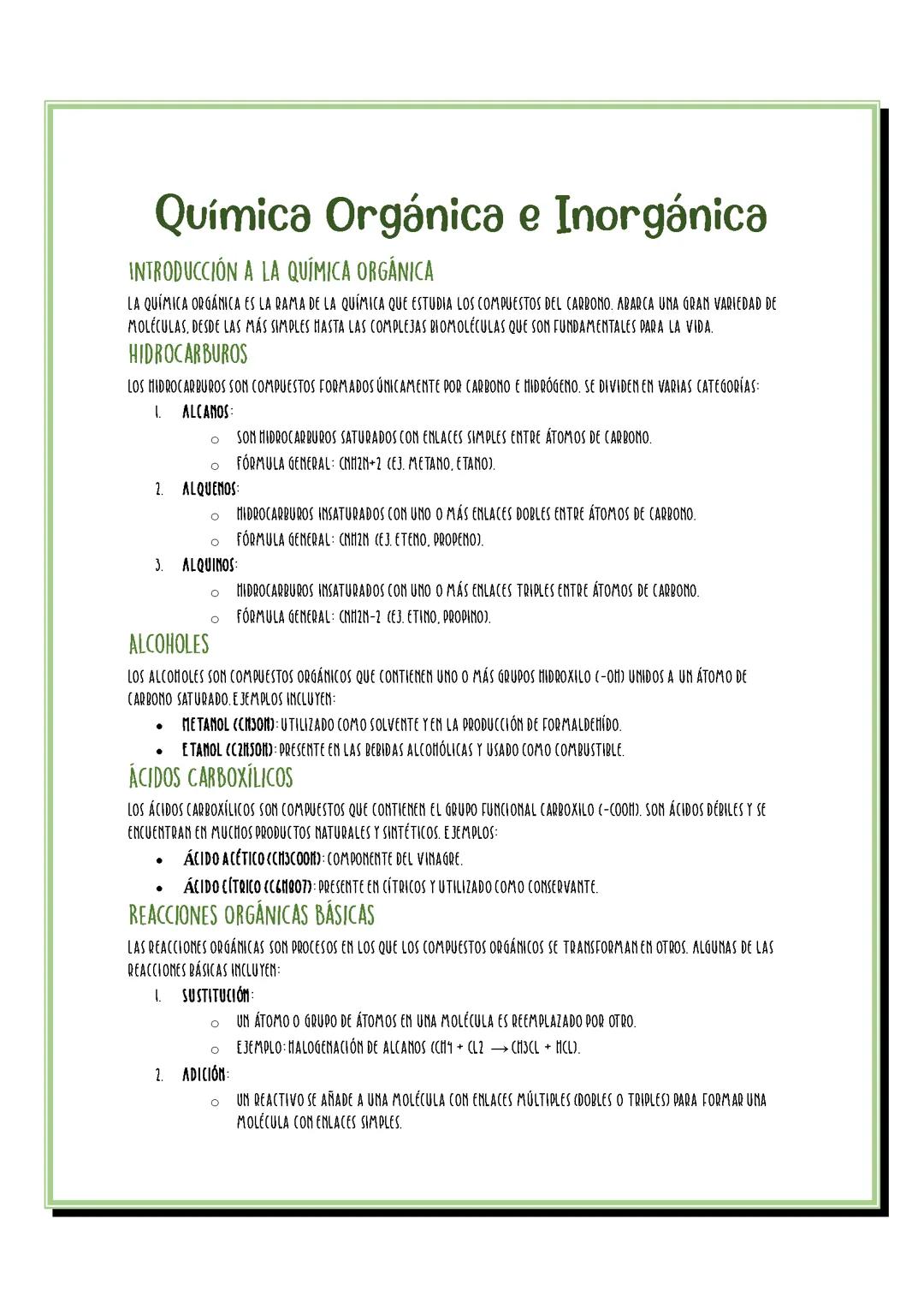 Química Orgánica e Inorgánica