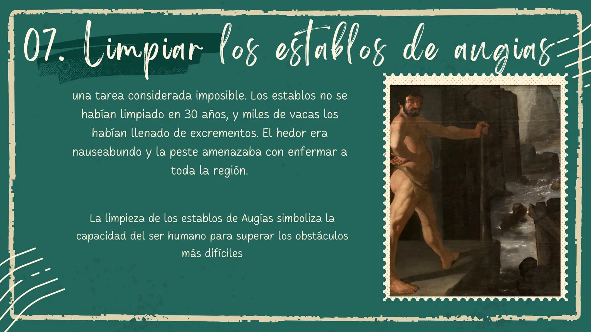 LOS DOCE TRABAJOS DE
Hércules
15
Marzo 2024 Contexto Histórico
Heracles quien fue producto de una infedelidad
entre el Dios zeus y la mortal