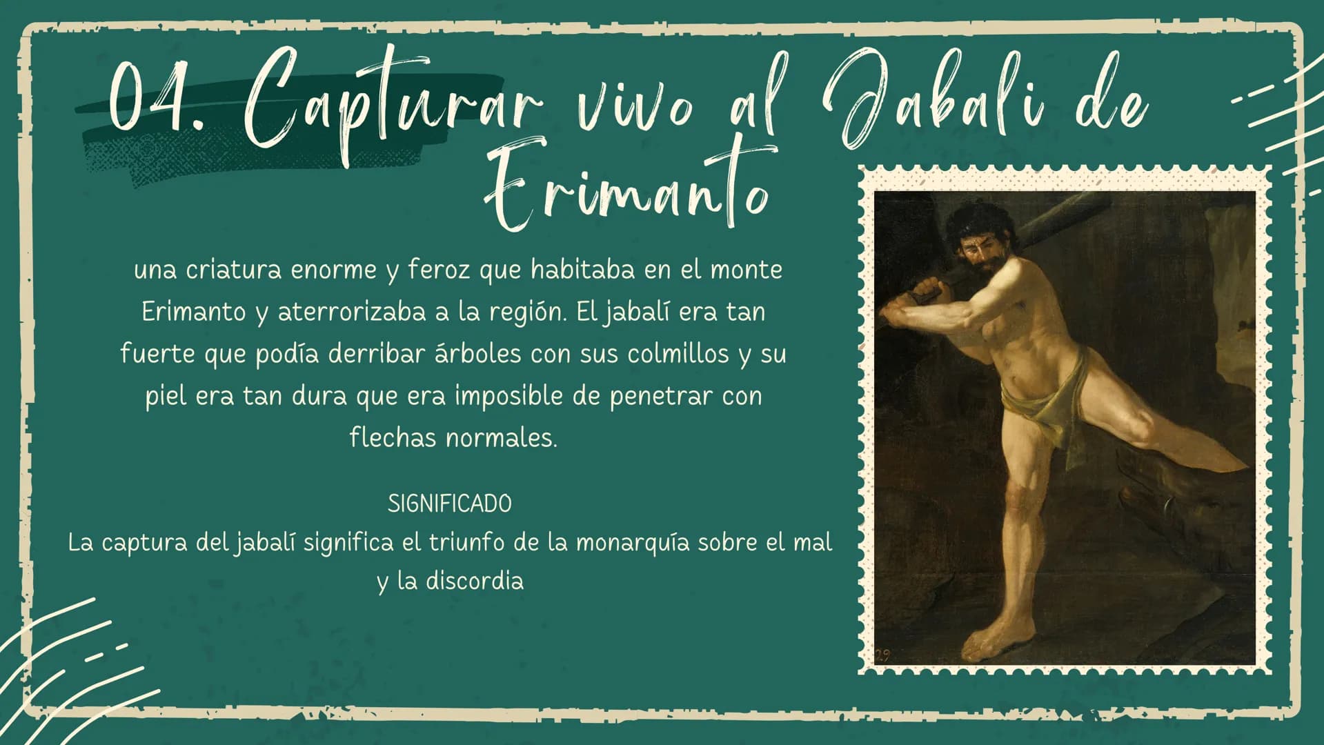 LOS DOCE TRABAJOS DE
Hércules
15
Marzo 2024 Contexto Histórico
Heracles quien fue producto de una infedelidad
entre el Dios zeus y la mortal