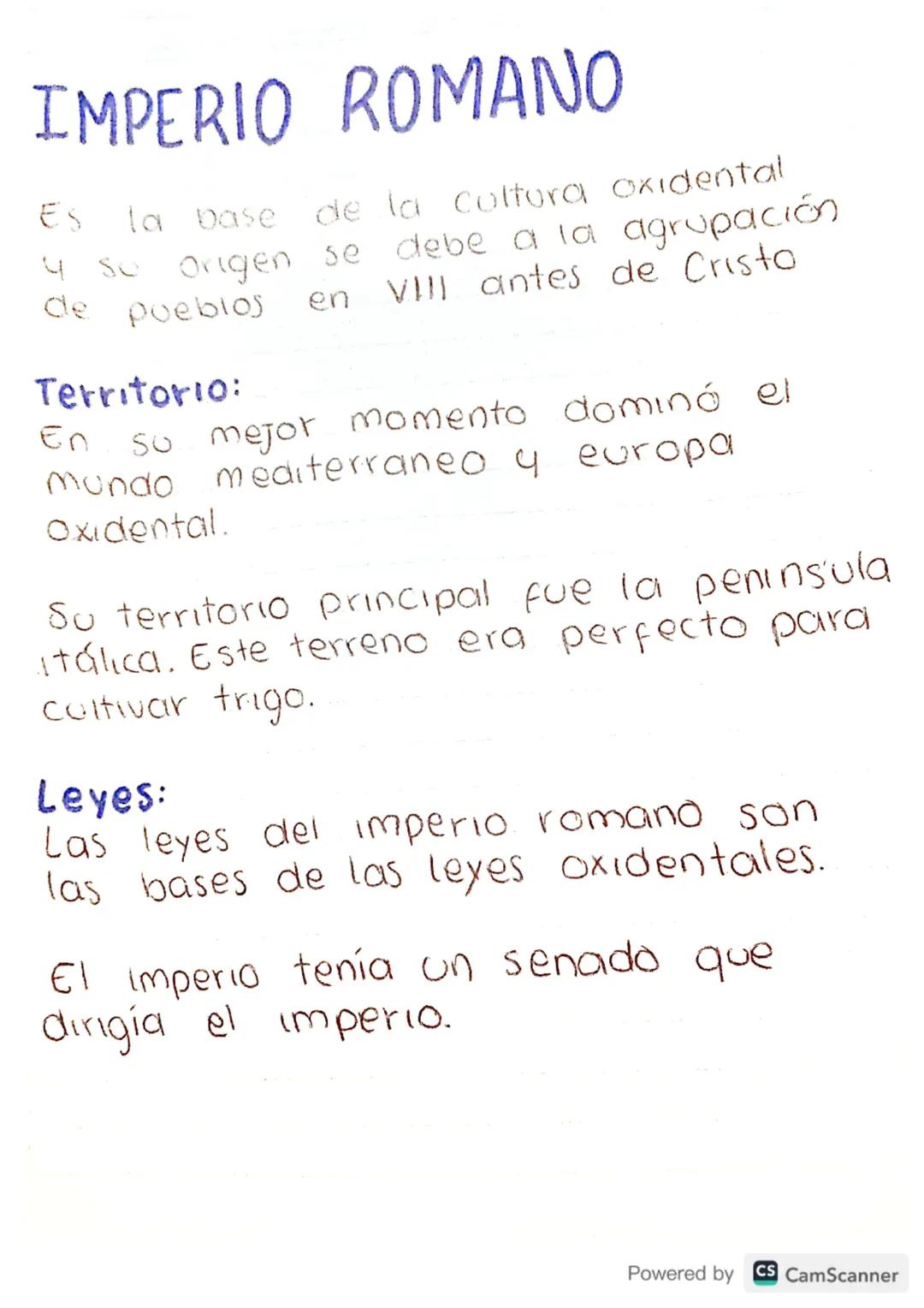 IMPERIO ROMANO
ES
4
SO
la base de la cultura oxidental
Origen se debe a la agrupación
en VIII antes de Cristo
de pueblos
Territorio:
En
So m