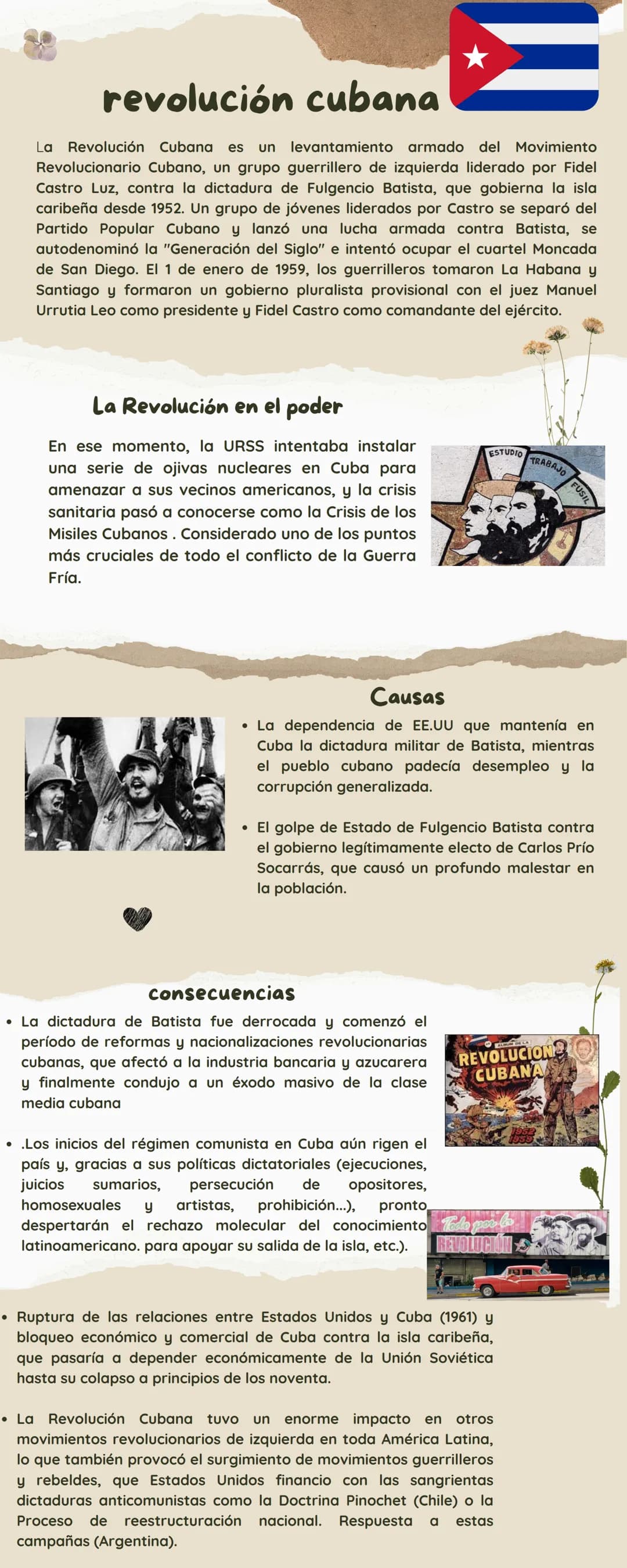 revolución cubana
La Revolución Cubana es un levantamiento armado del Movimiento
Revolucionario Cubano, un grupo guerrillero de izquierda li