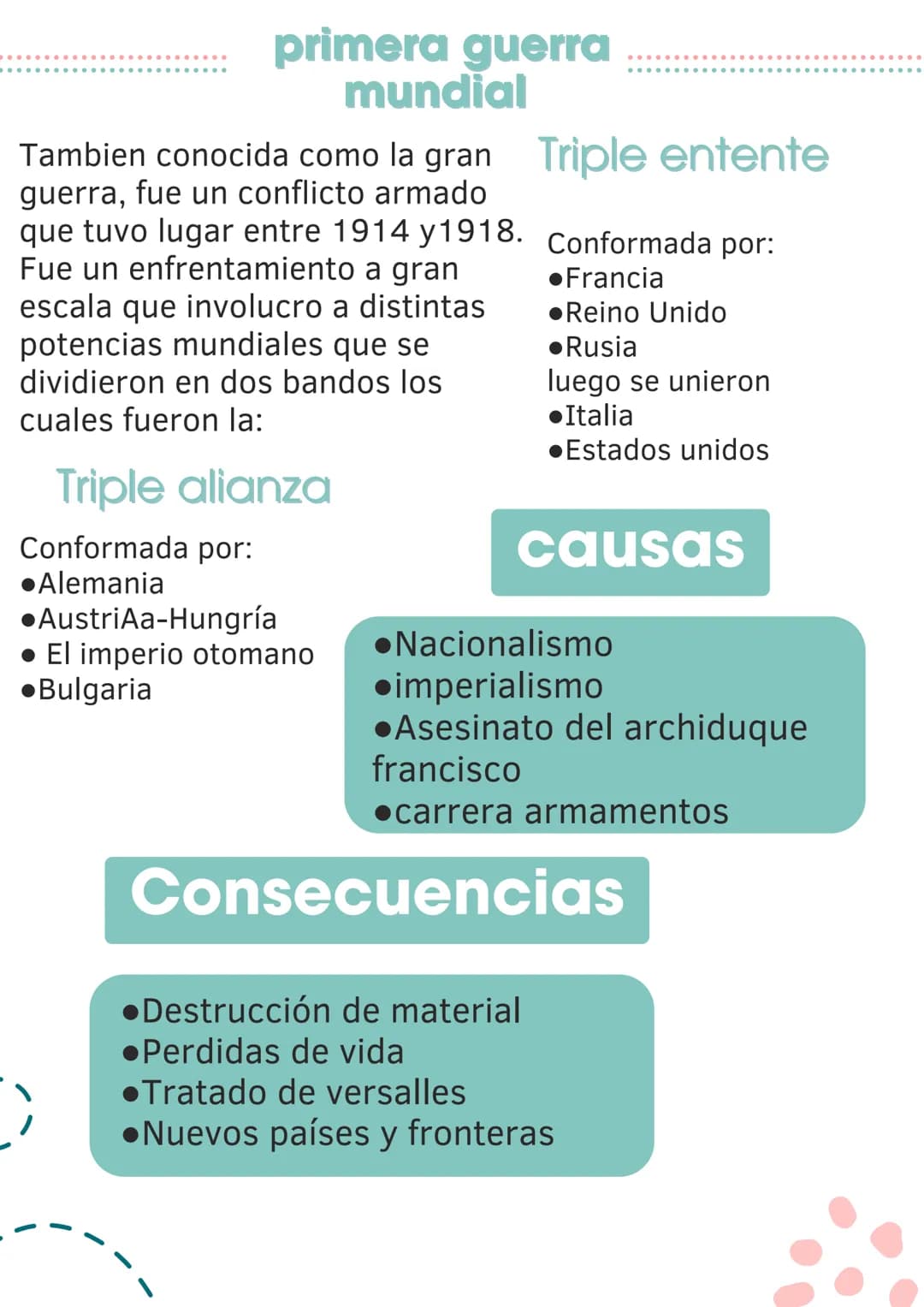 primera guerra
mundial
Conformada por:
•Francia
Tambien conocida como la gran Triple entente
guerra, fue un conflicto armado
que tuvo lugar 