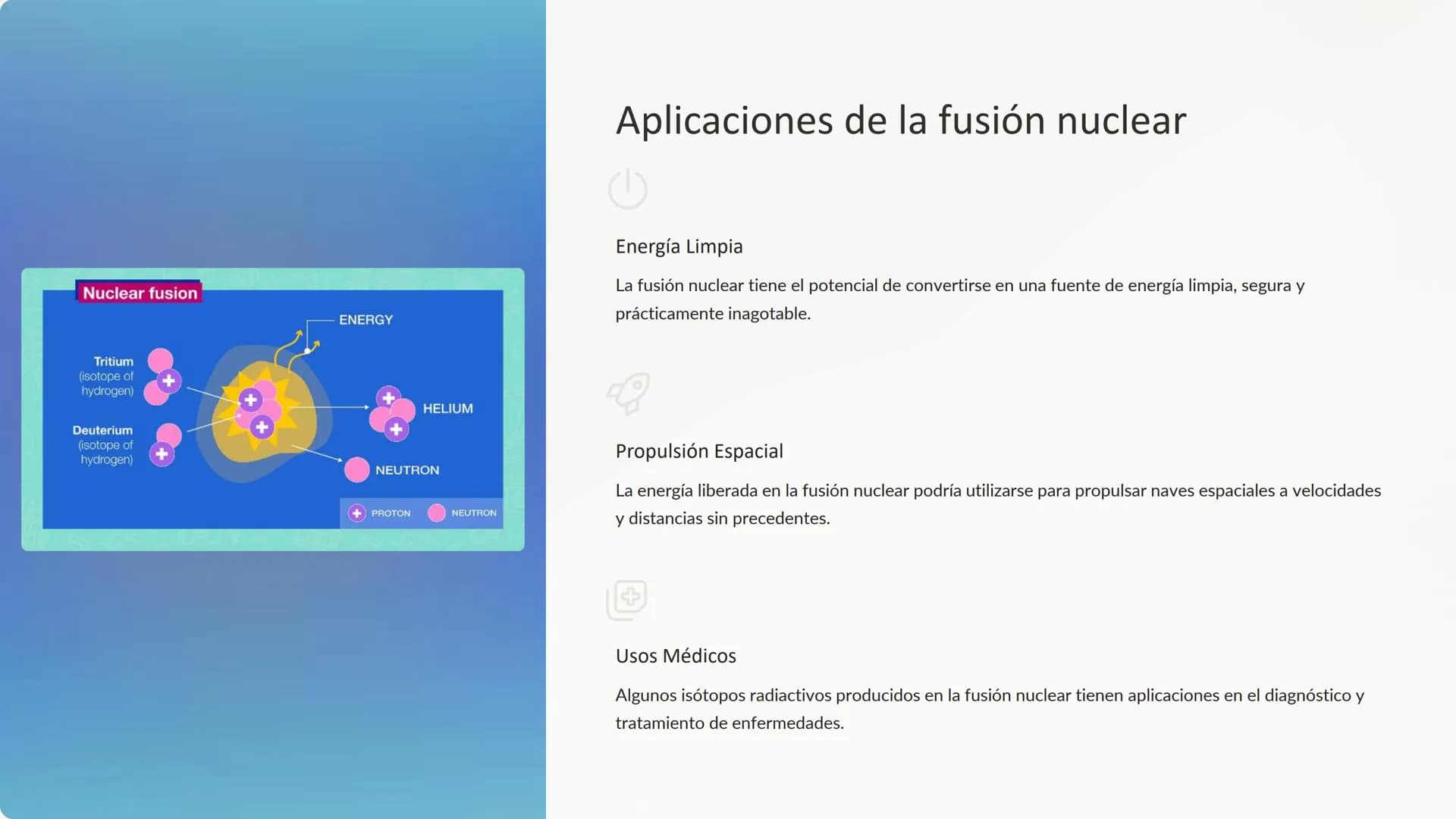 Física nuclear: Estructura del
núcleo atómico, fisión y fusión
nuclear, aplicaciones de la física
nuclear
La física nuclear es una fascinant