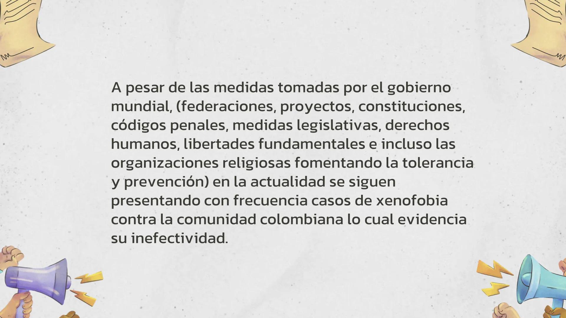 1.
AGENDA EXPOSITIVA
Planteamiento del problema.
2. Pregunta de investigación.
3. Hipótesis.
4. Situación de xenofobia a colombianos a nivel