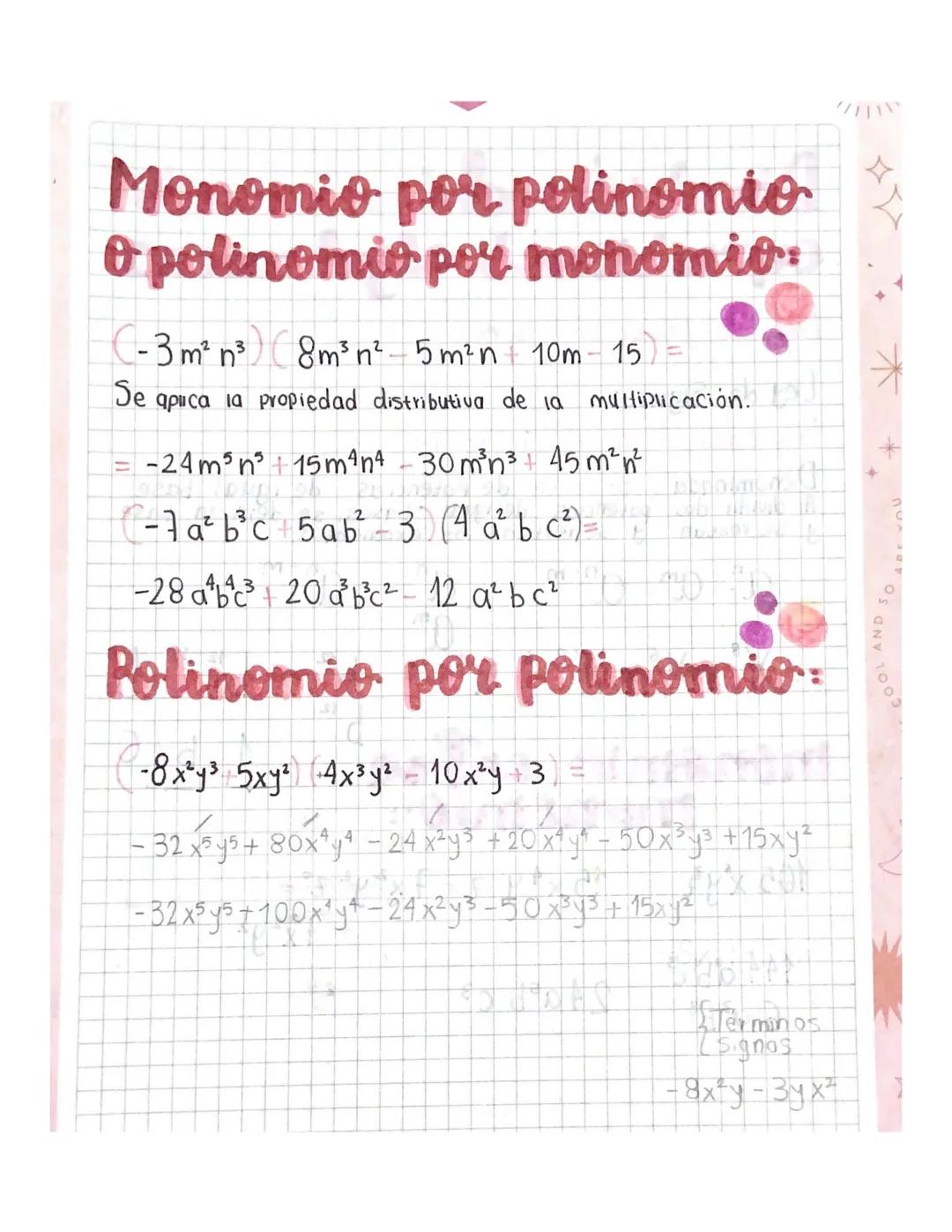 KUT
multiplicación de
expresiones algebraicas
Se deben tener en cuenta 10 siguientes:
Ley del signos
la propiedad de la polenciación: Denomi