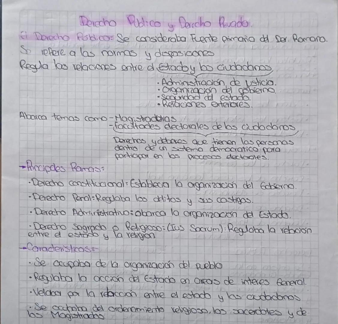 # Derecho Publico y Derecho Privado

El Derecho Pubblico. Se consideraba Fuente primaria del Der. Romaro.

So refere a las normas y disposic