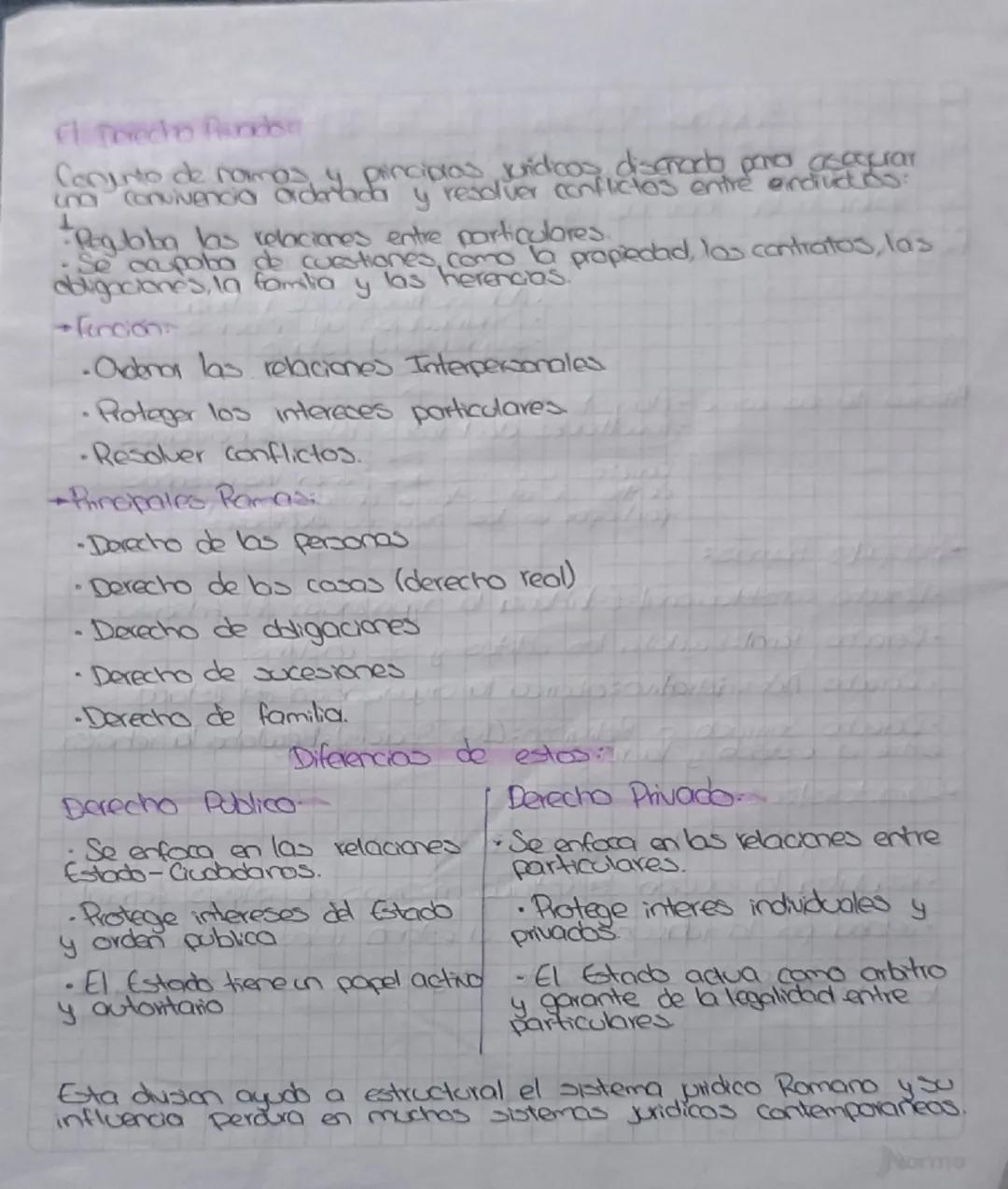 # Derecho Publico y Derecho Privado

El Derecho Pubblico. Se consideraba Fuente primaria del Der. Romaro.

So refere a las normas y disposic