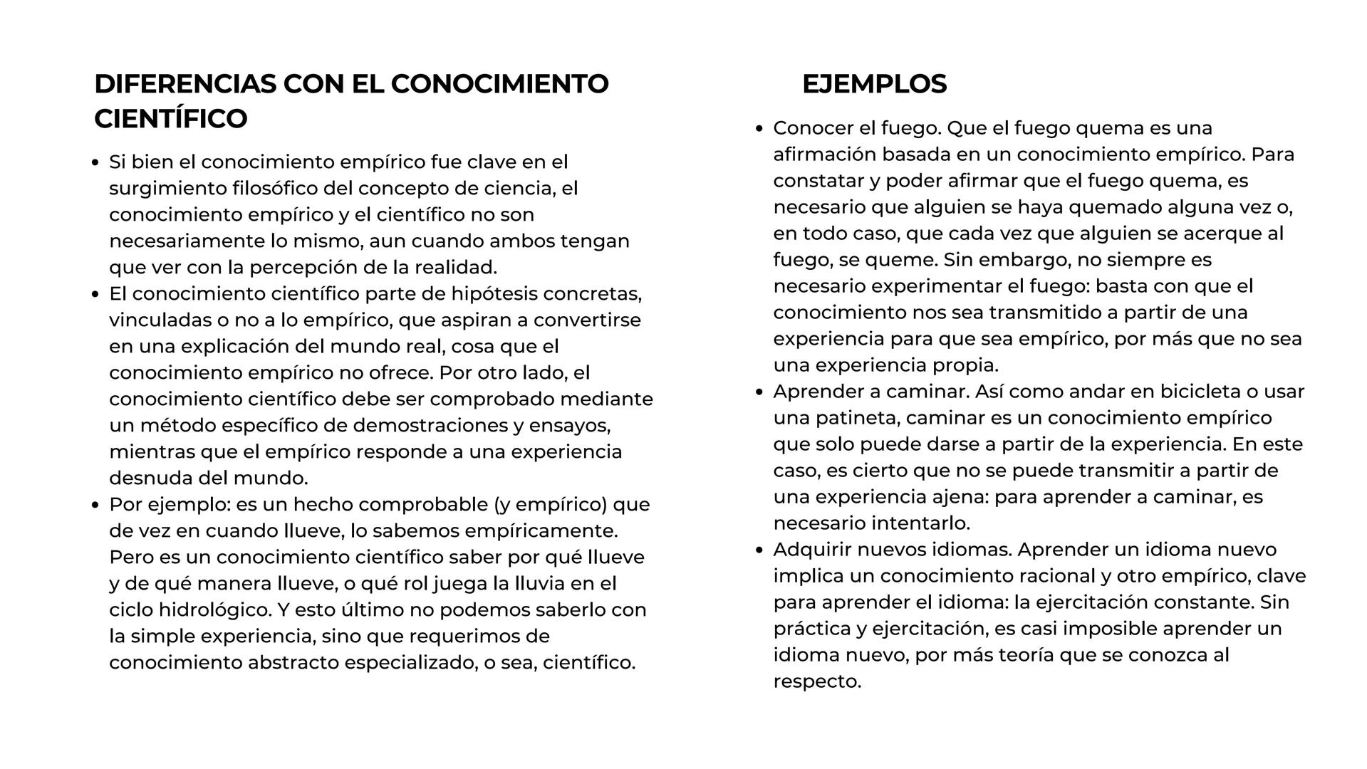 Conocimiento
empírico ¿QUE ES?
El conocimiento empírico es el
conocimiento que se obtiene por medio de
la experiencia.
En términos filosófic