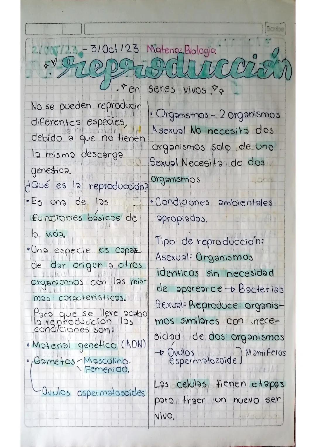 Reproducción en seres vivos 