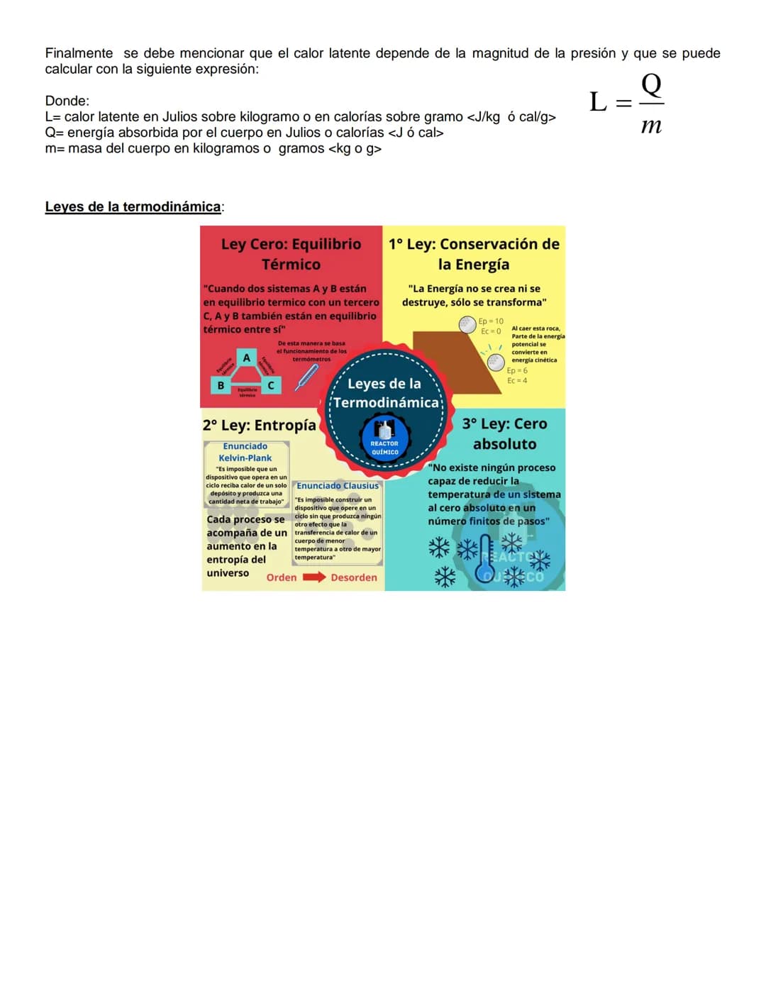 Equilibrio térmico: cuando los objetos están en contacto térmico alcanzan la misma temperatura, ya no fluye
calor entre ellos y se dice que 