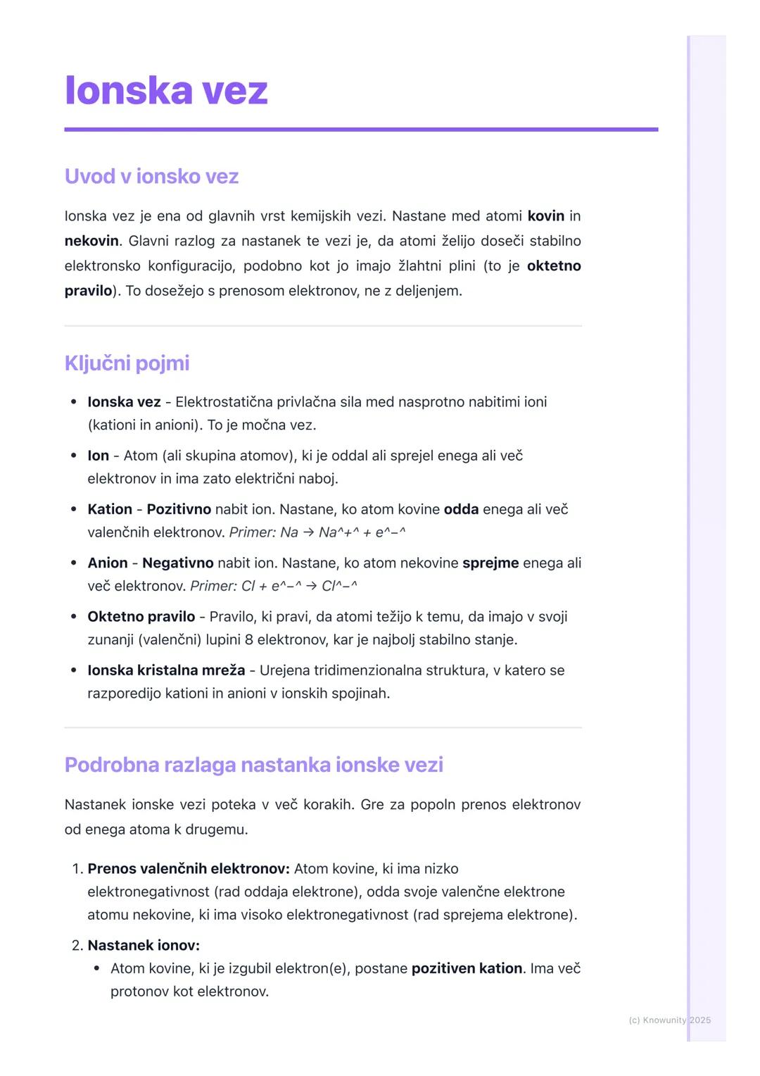 # lonska vez

Uvod v ionsko vez

lonska vez je ena od glavnih vrst kemijskih vezi. Nastane med atomi kovin in
nekovin. Glavni razlog za nast