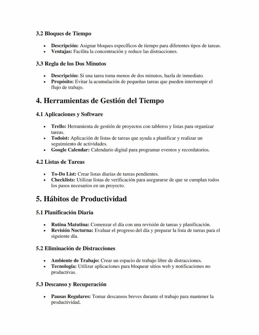 Gestión del Tiempo y Productividad
APUNTES//
1. Importancia de la Gestión del Tiempo
•
•
Definición: La gestión del tiempo es el proceso de 