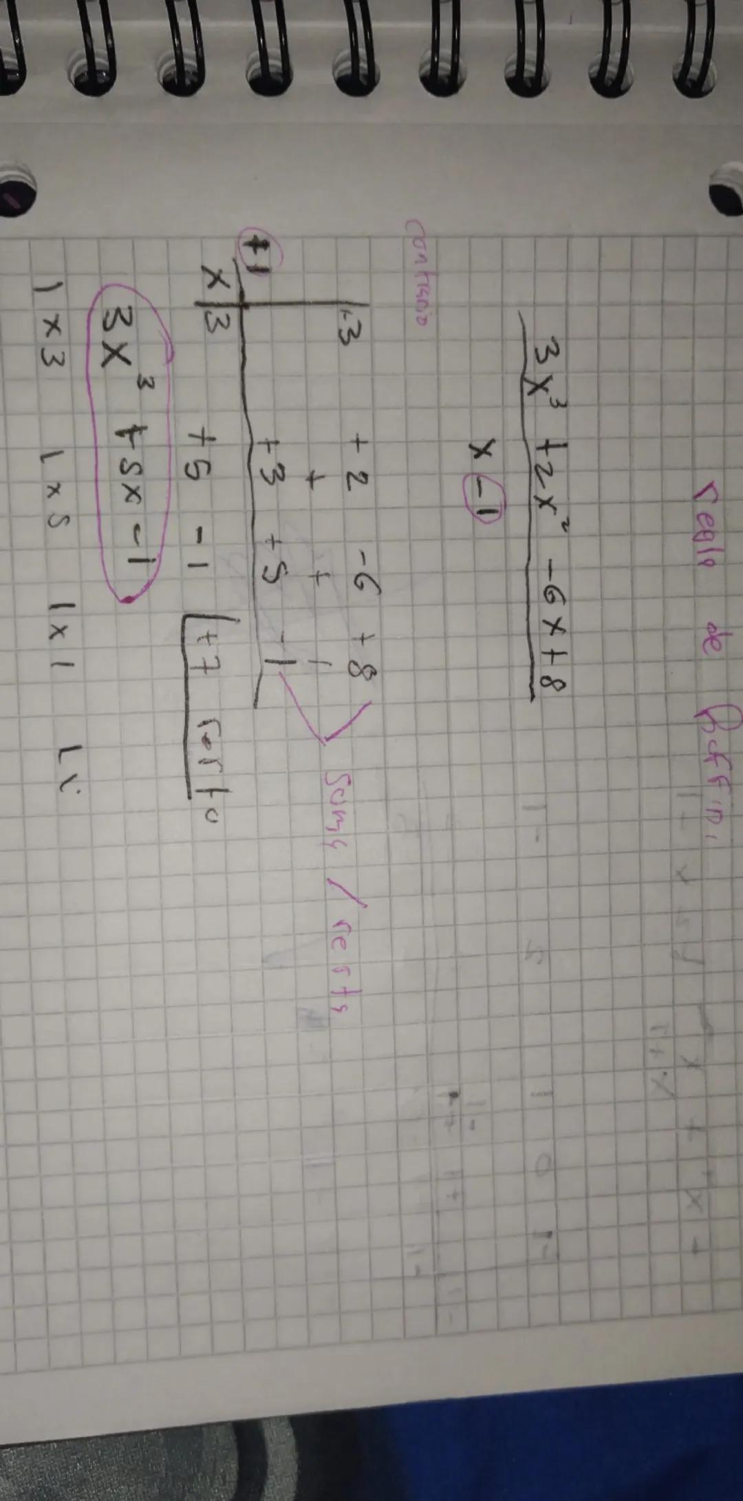 Wegle
de
3x3 2x-6x+8
X-D
TE
Contrario
+3
+2
-6 +8
+
+
Sumy /rests.
+1
+3
+9
X3
1
-
3x
3
+5
tsx-1
[ +7
7 Fortu
1x3
1x S
1x 1
LU
147
+
L