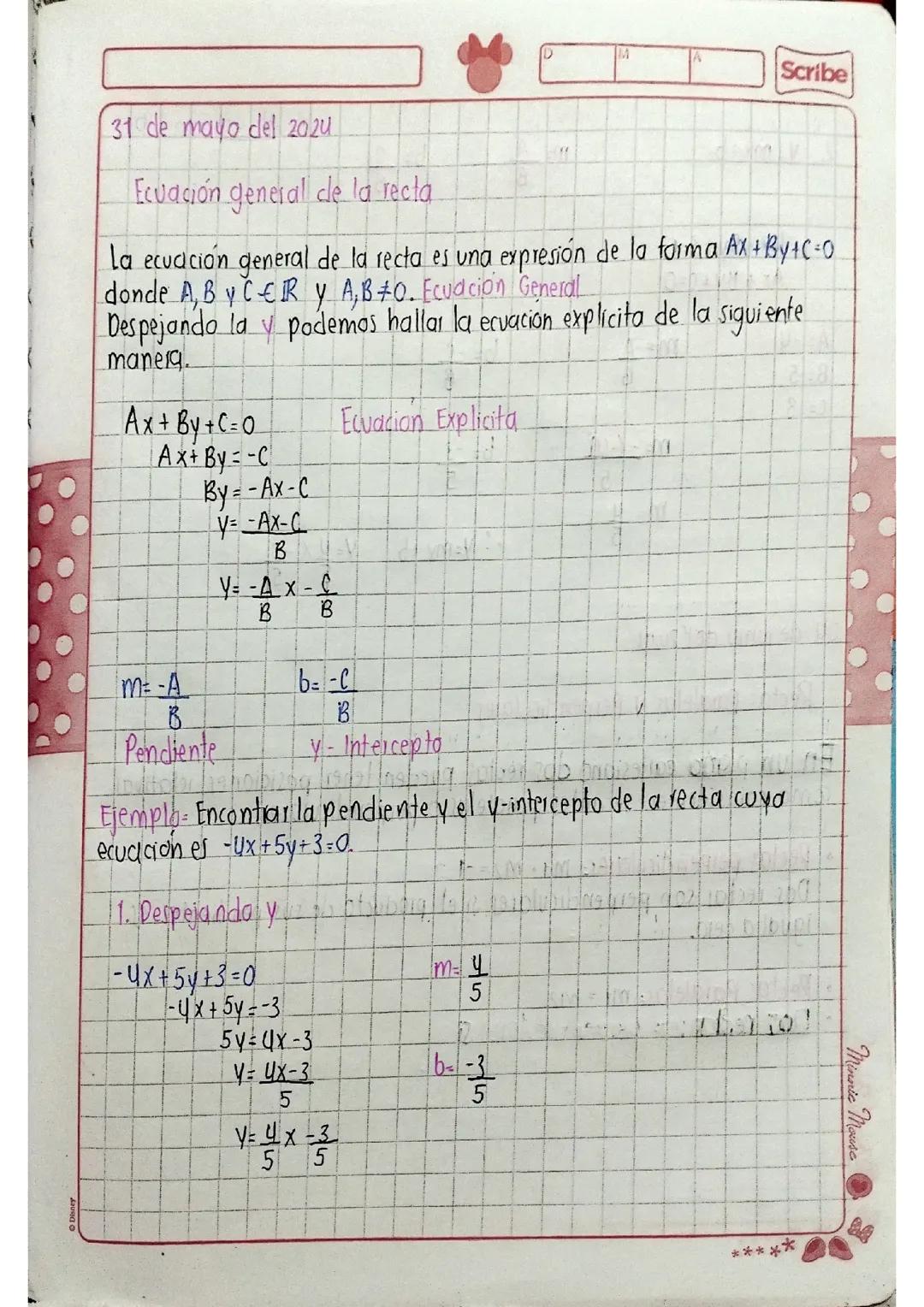 Ecuación general de la recta