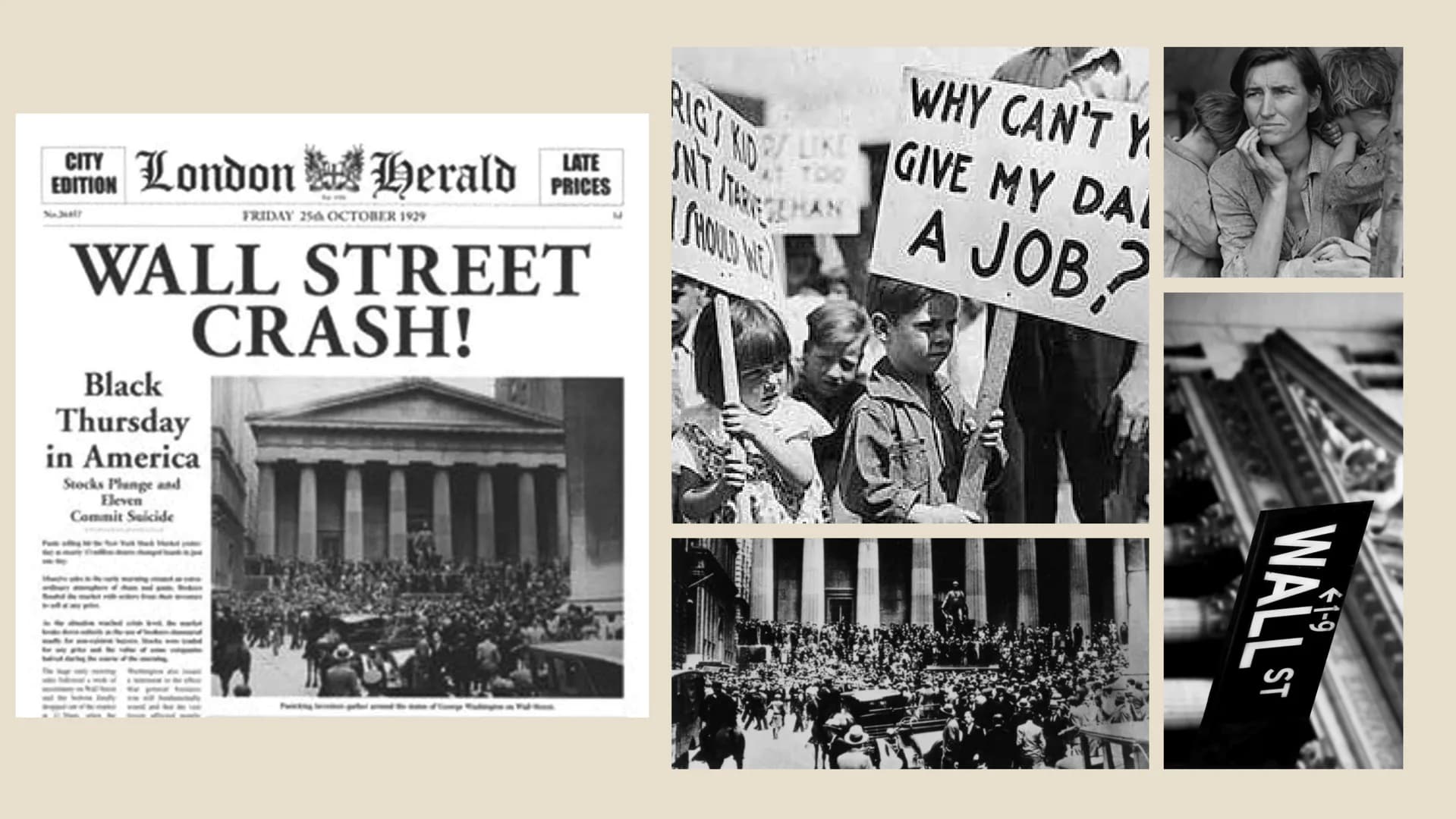 LA SEGUNDA
GUERRA MUNDIAL
ANTECEDENTES ANTECEDENTES
ECONÓMICOS
REE
SOUP COFFEE & DOUGHNUTS
FOR THE UNEMPLOYED
35
NISH
FREE SOUP
PARKING2
A f