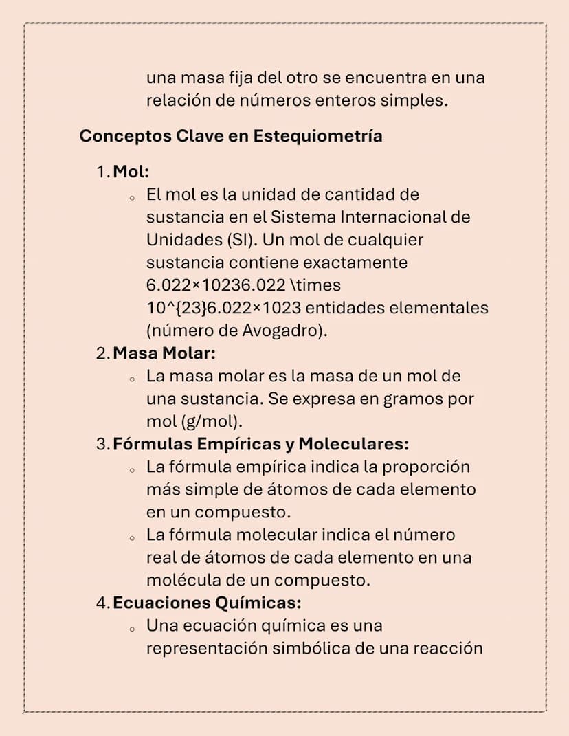 ESTEQUIOMETRÍA
La estequiometría es la rama de la química que
estudia las relaciones cuantitativas entre los
reactivos y productos en una re