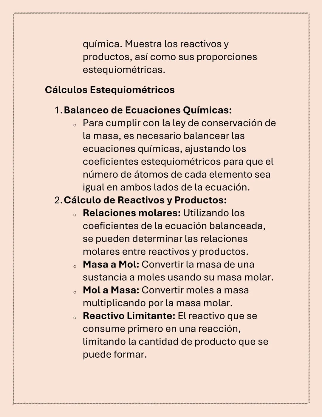 ESTEQUIOMETRÍA
La estequiometría es la rama de la química que
estudia las relaciones cuantitativas entre los
reactivos y productos en una re