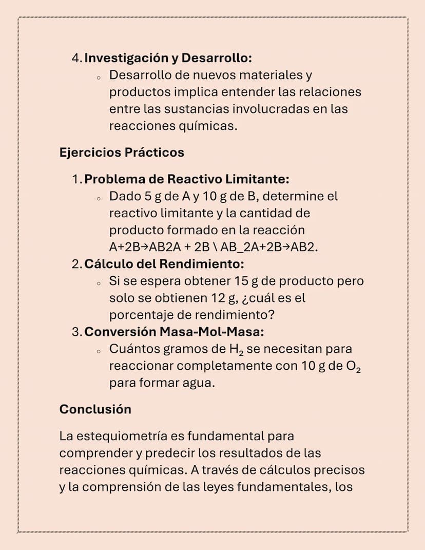 ESTEQUIOMETRÍA
La estequiometría es la rama de la química que
estudia las relaciones cuantitativas entre los
reactivos y productos en una re