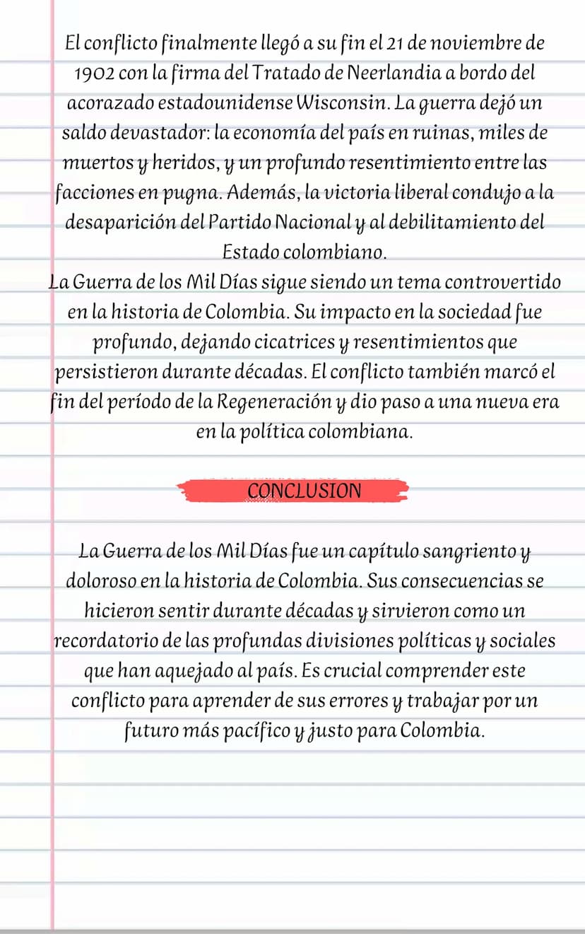 La guerra de los mil días
El 17 de octubre de 1899, se dio el conflicto bélico declarado
mas devastador de la historia de Colombia. una guer