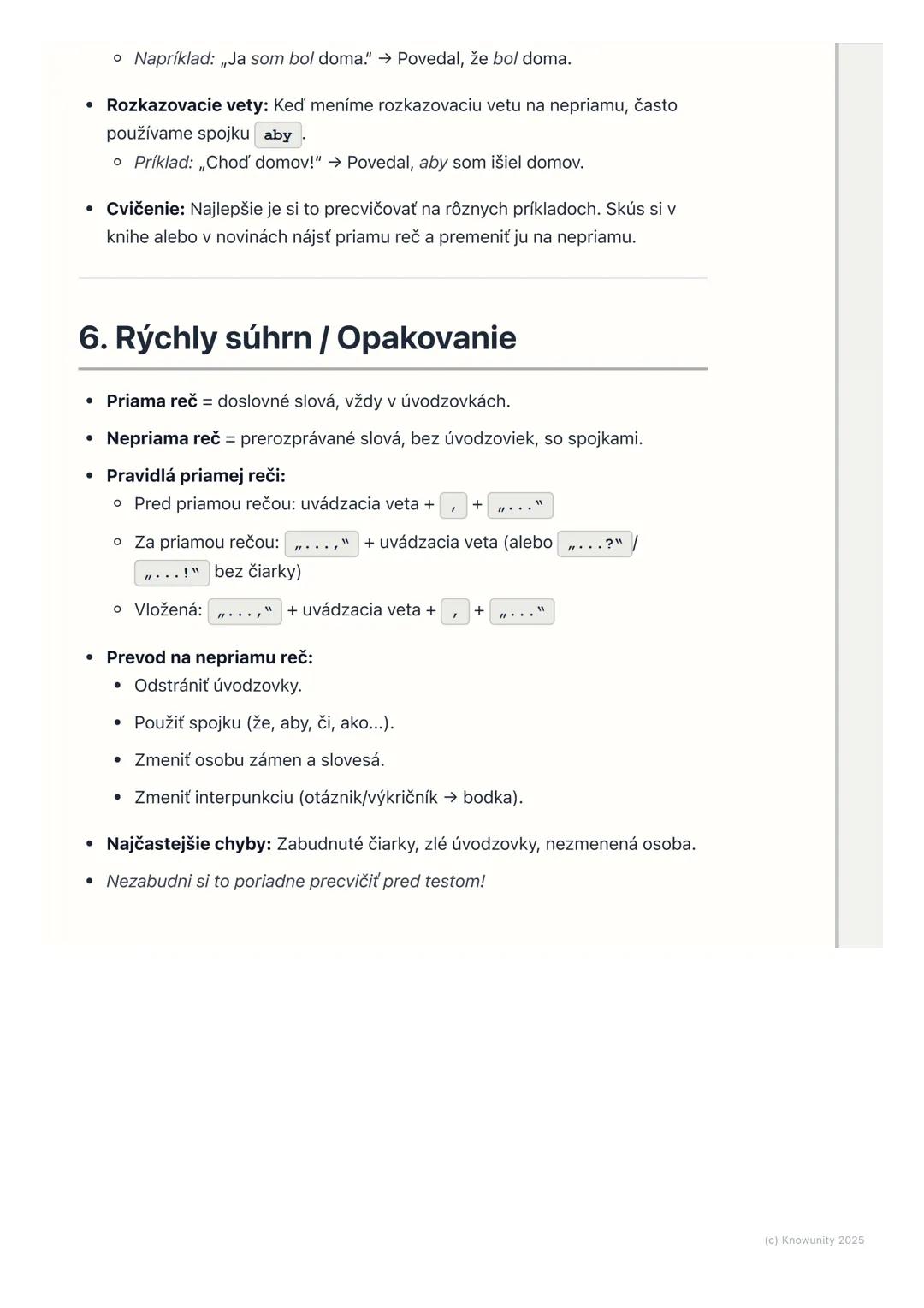 # Priama a nepriama reč

## 1. Úvod / Prehľad

Dnes si zopakujeme, ako správne písať a meniť priamu a nepriamu reč. Je to
dôležité, lebo nám