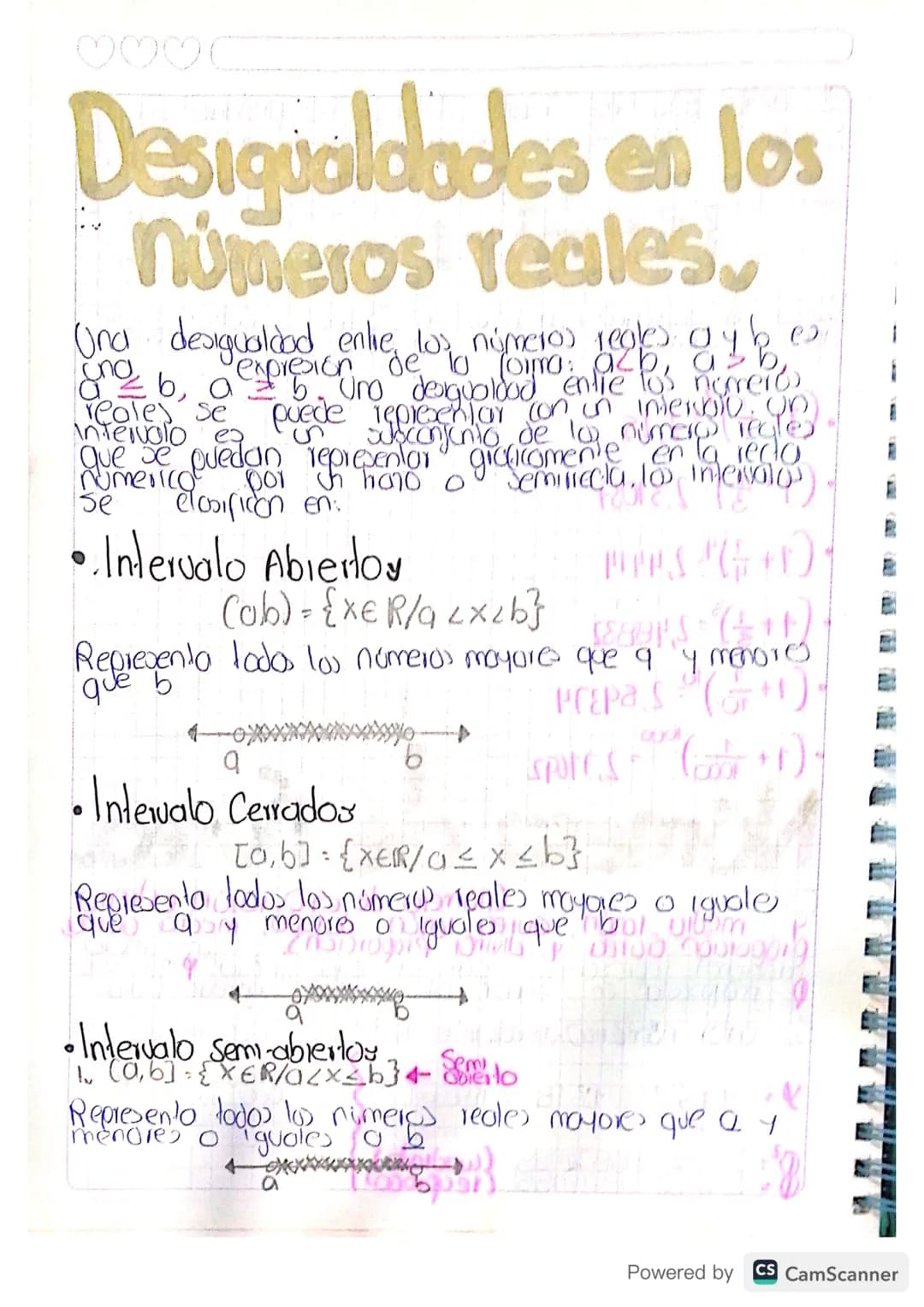 Desigualdades en los
números reales,
Una desigualdad enlie, looma: ach ay bea
b, a
reales se
intervalo
5. Und desigualdad entre los numeros
