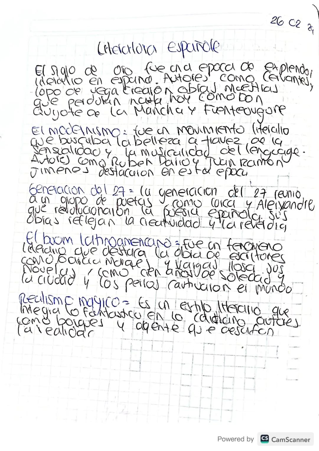26 C2 24

(iteratora españole

El siglo de oro fue and epoca de explendor
(delatio en espand. Autores como
Copo de vega treajon
Metras
que p