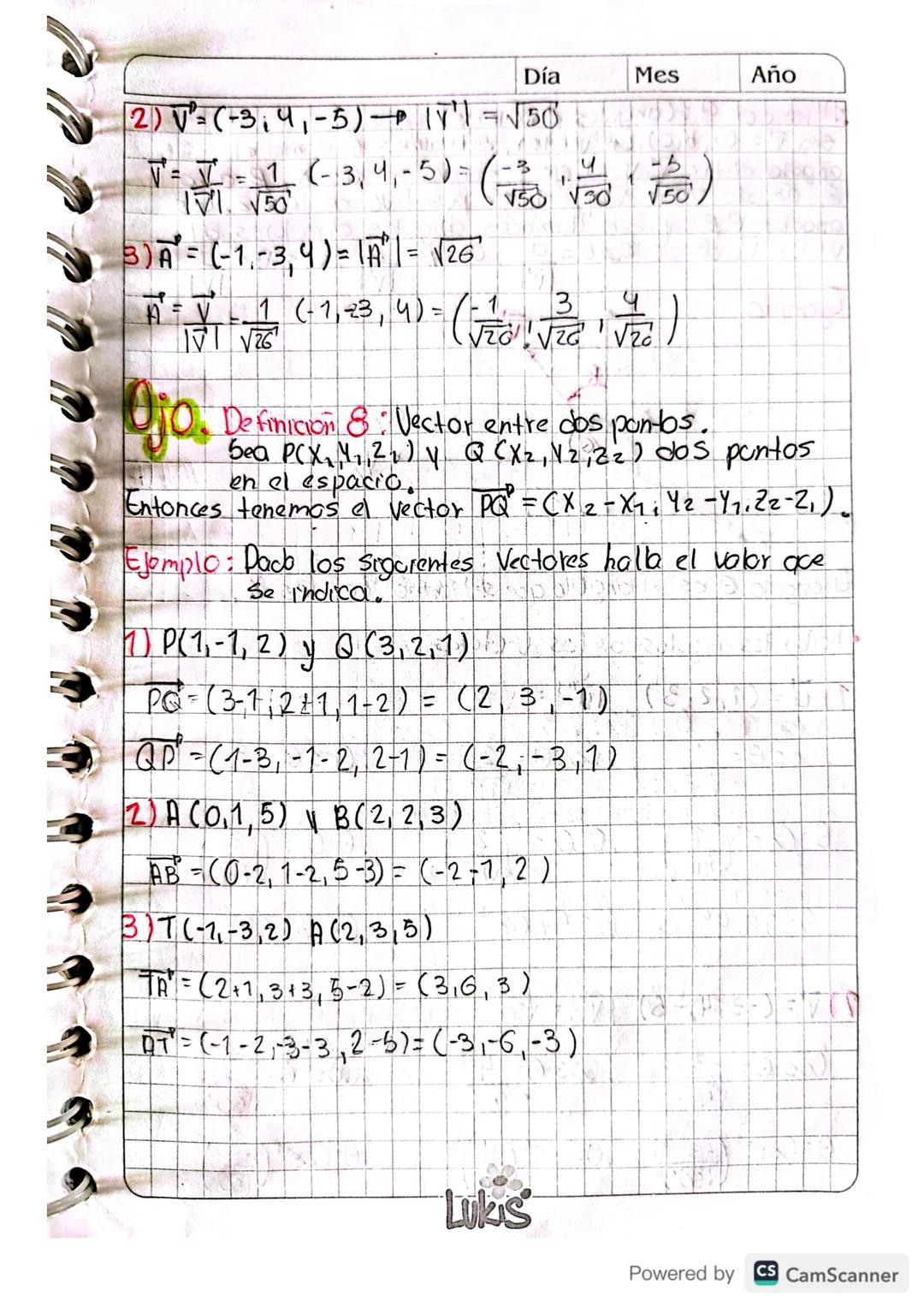e
O
1281
Clase 17. 23-10-2023
Se
Vectores En El Espacio,
Un Vector geometrico es un segmento rectilineo, dirigido
que tiene 3 caracteristica