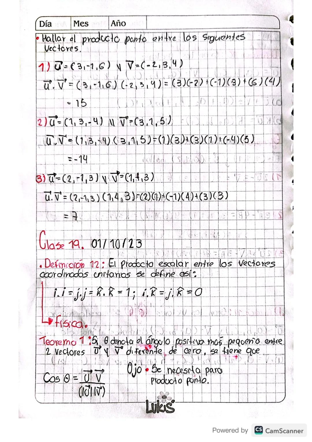 e
O
1281
Clase 17. 23-10-2023
Se
Vectores En El Espacio,
Un Vector geometrico es un segmento rectilineo, dirigido
que tiene 3 caracteristica
