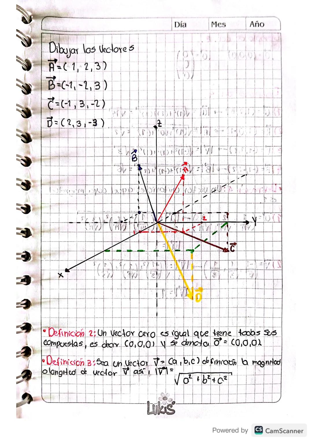 e
O
1281
Clase 17. 23-10-2023
Se
Vectores En El Espacio,
Un Vector geometrico es un segmento rectilineo, dirigido
que tiene 3 caracteristica