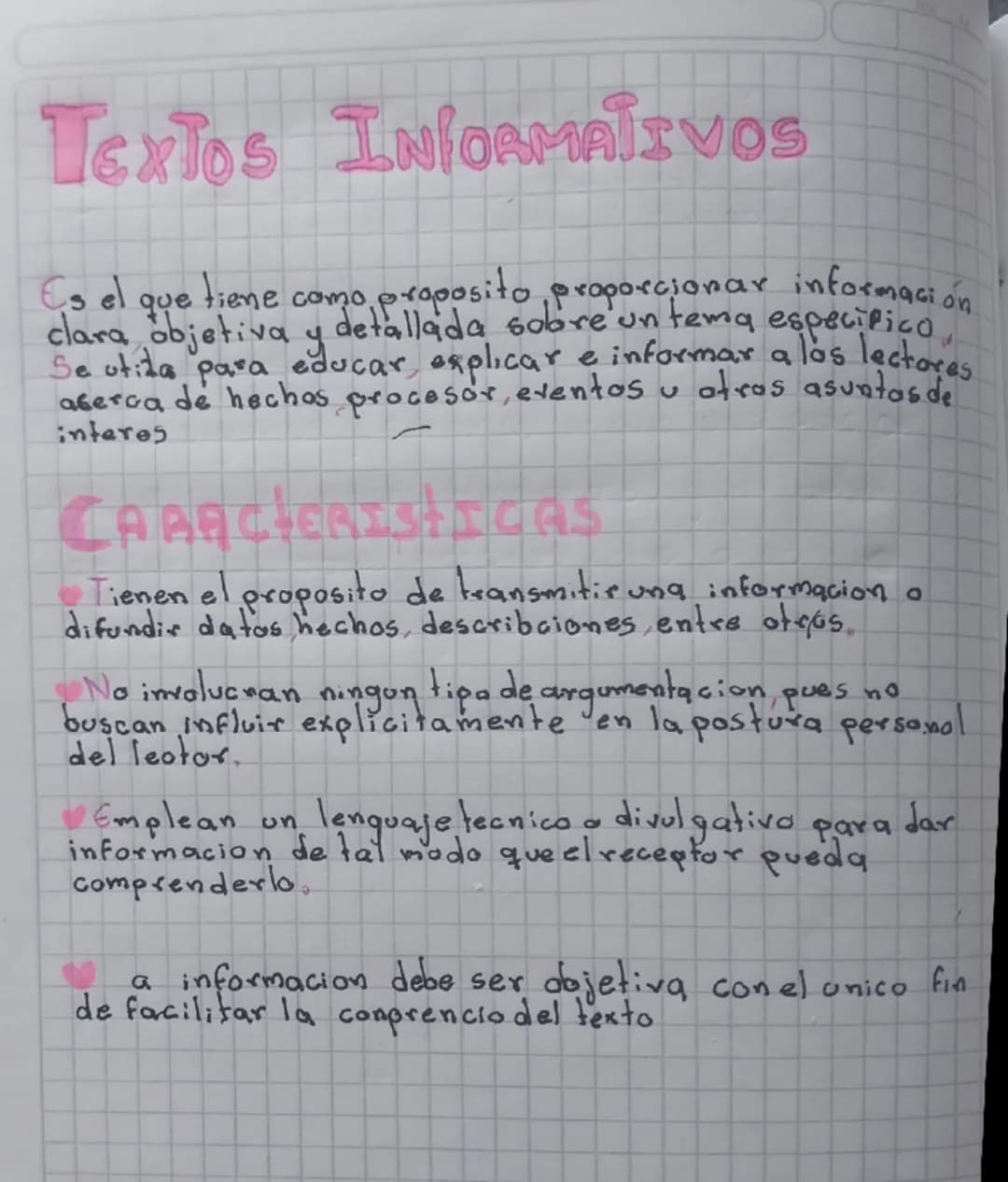 Textos
INFORMATIVOS
Es el
que
• tiene como proposito proporcionar información
y
clara objetiva y detallada sobre un tema especifico
Se utida