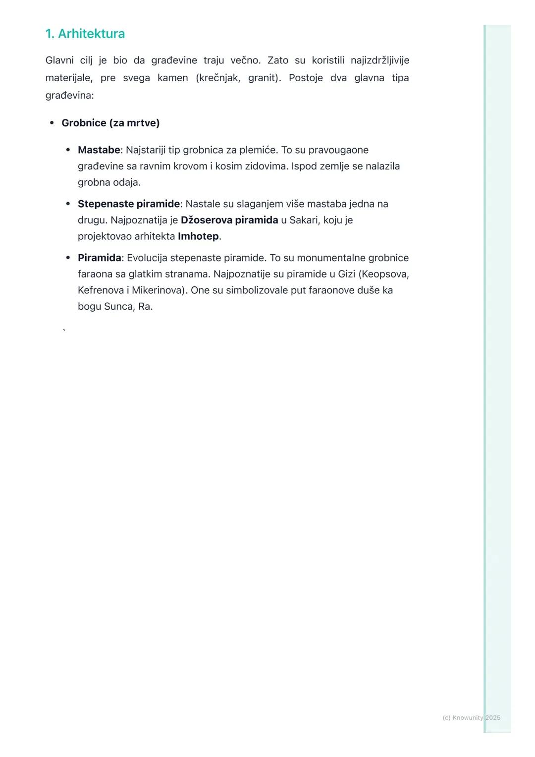 # Umetnost drevnog Egipta

Uvodni pregled

Egipatska umetnost je trajala skoro 3000 godina i ostala je neverovatno
nepromenjena. Njena glavn