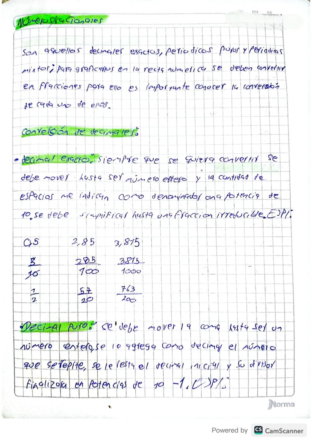 # Númeroskacionales

Son aquellos decimales esactos, periodicos puros y Periodicas
mixtori para graficarios en la recta numelica se deben co