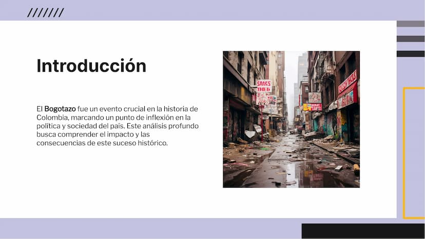 El Bogotazo: Análisis Profundo de un
Punto de Inflexión en la Historia de
Colombia Introducción
El Bogotazo fue un evento crucial en la hist